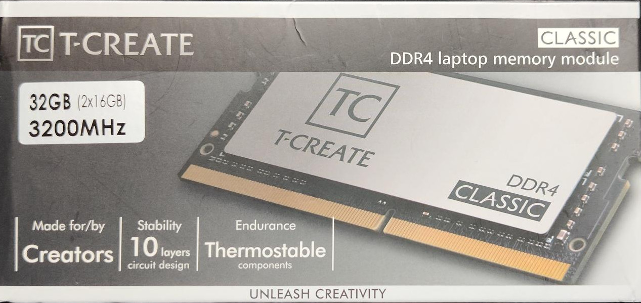 TEAMGROUP T-CREATE CLASSIC 32GB (2x16GB) DDR4-3200 SO-DIMM Non-ECC