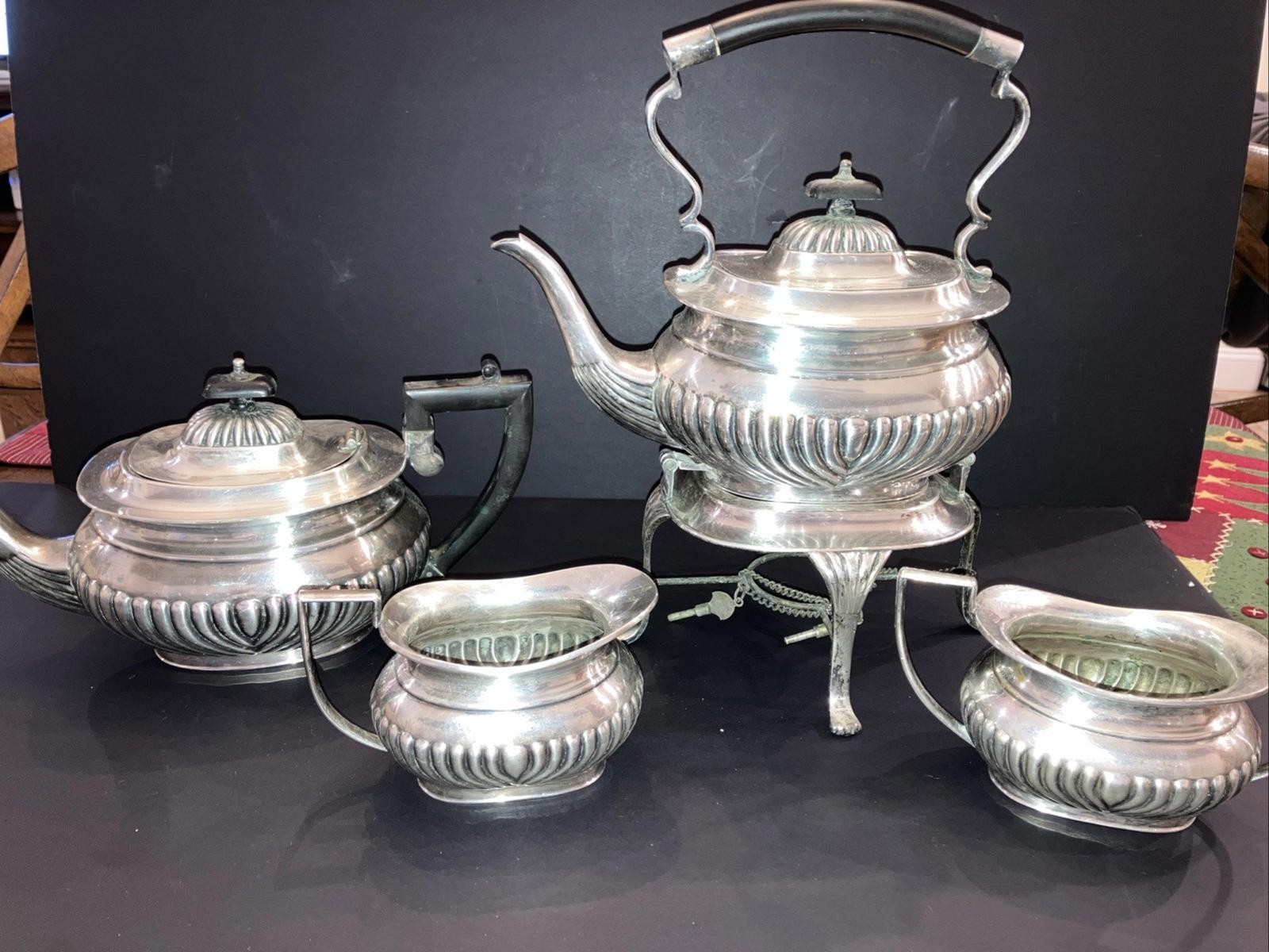 Antique EHP Made in Sheffield England 100 Crafton EPNS 5 Pcs Tea Set Silverplate Antique EHP Made in Sheffield England 100 Crafton EPNS 5 Pcs Tea Set Silverplate