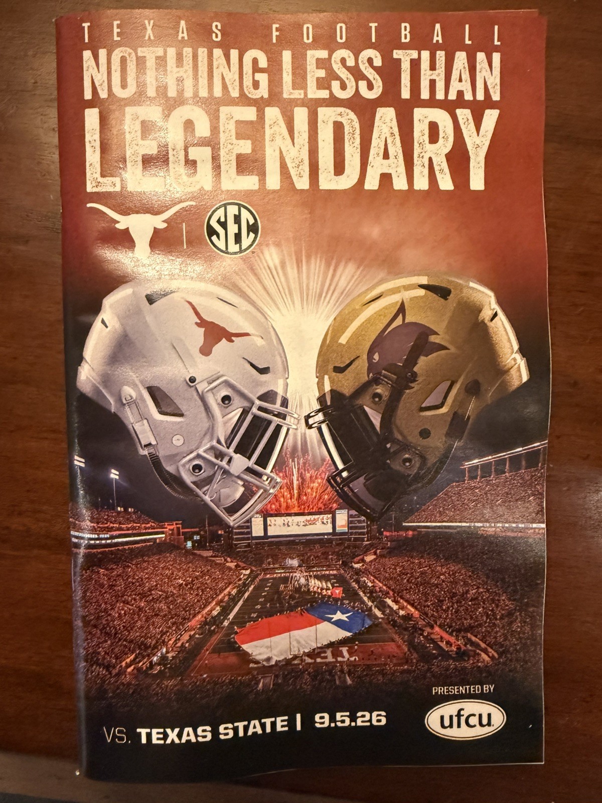 Texas Longhorns Football 2026 Vs Texas State 9/5/26 program Manning Texas Longhorns Football 2026 Vs Texas State 9/5/26 program Manning