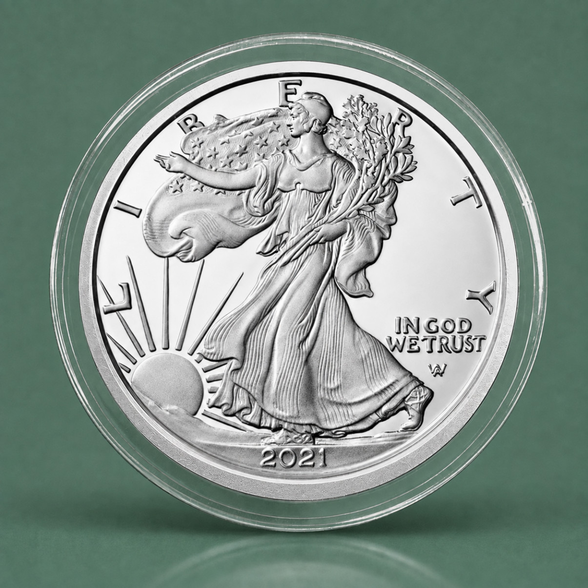 2021 (W) American Silver Eagle Type 2 With Capsule- BU- SAME DAY SHIPPING 2021 (W) American Silver Eagle Type 2 With Capsule- BU- SAME DAY SHIPPING
