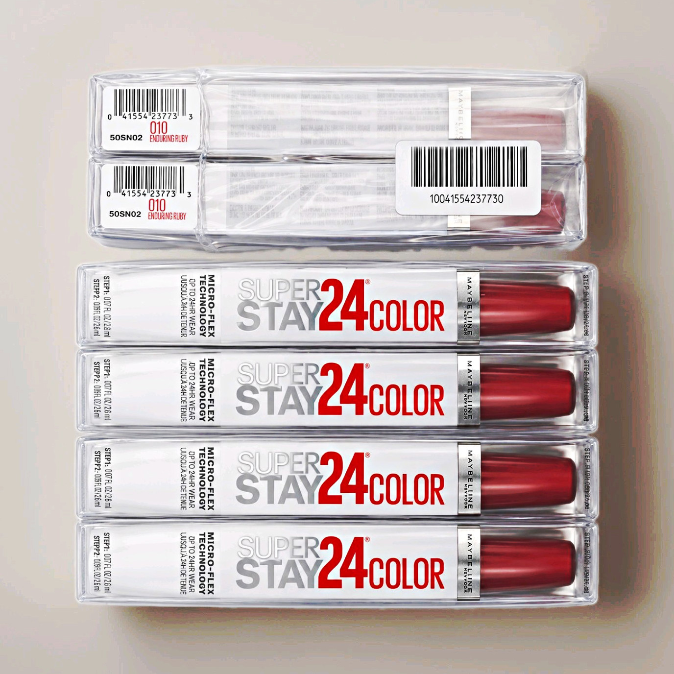 Lot of 6 Maybelline SuperStay 24 Color Lipstick 010 Reliable Raspberry New