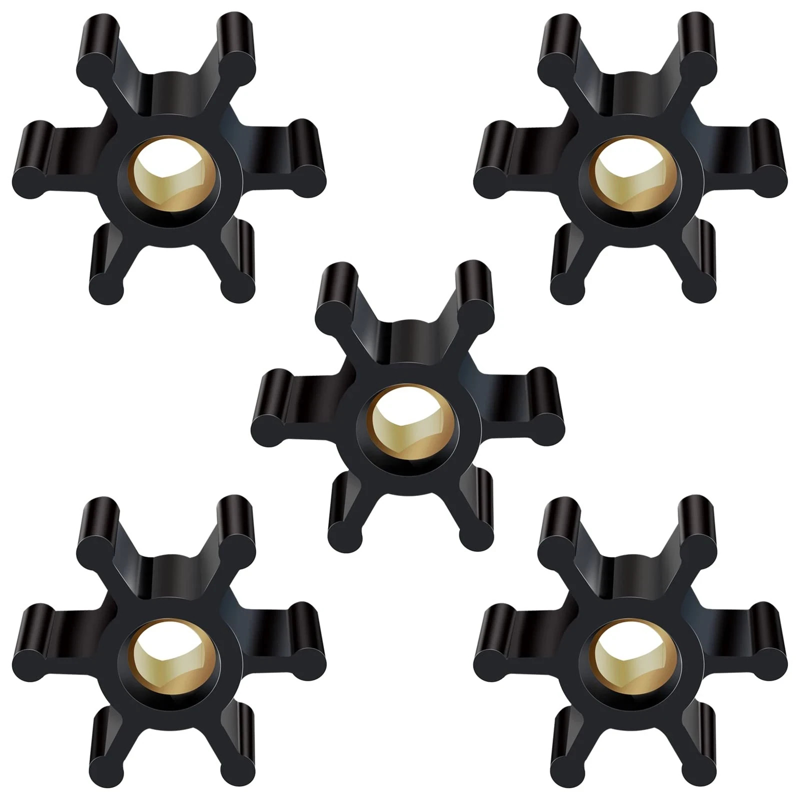 5 Pack Utility Pump Replacement Impeller for Water Small, Brass 