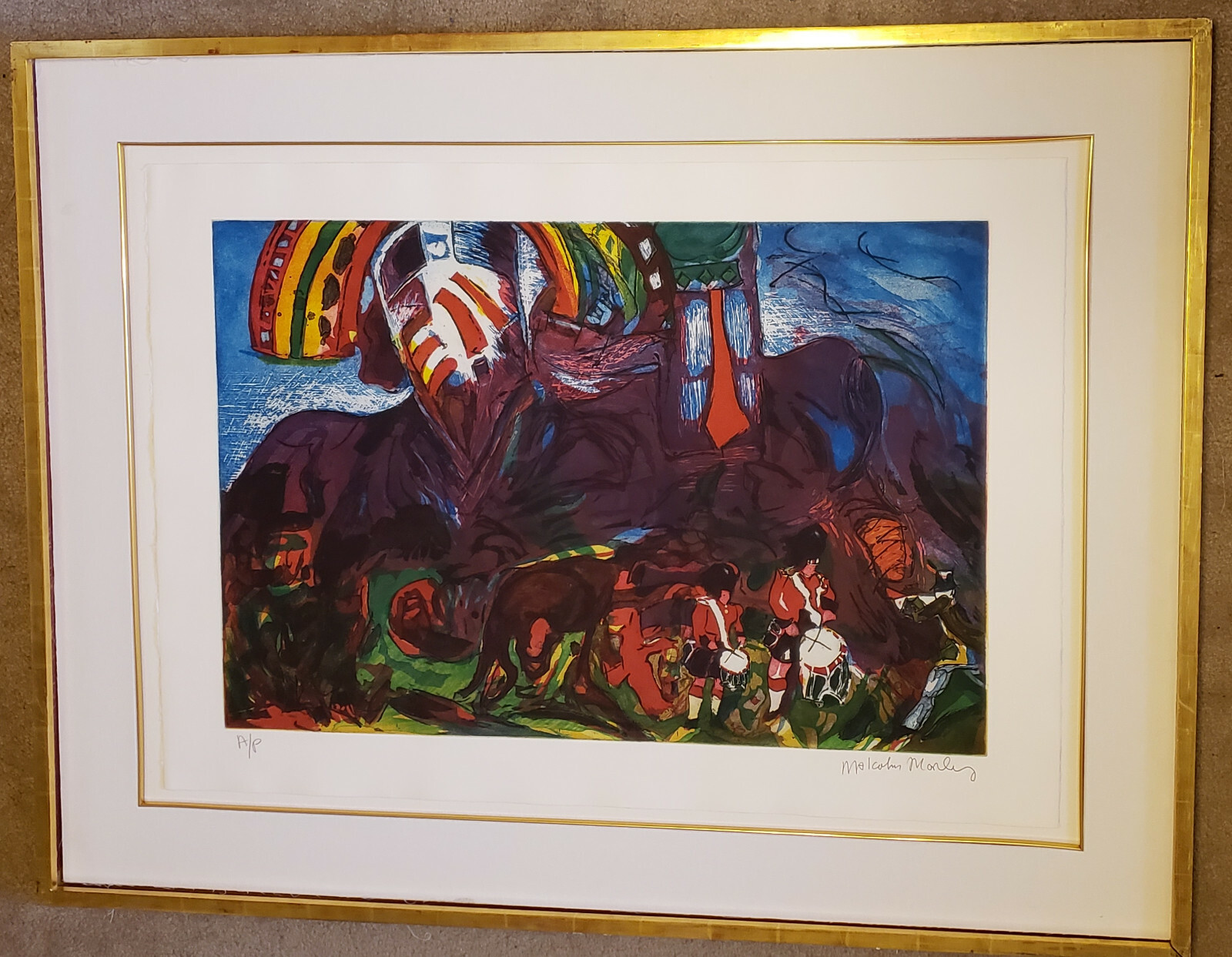 MALCOLM MORLEY Huge RARE 9-Color Etching w/ AQUATINT Hand SIGNED Drummers Sails