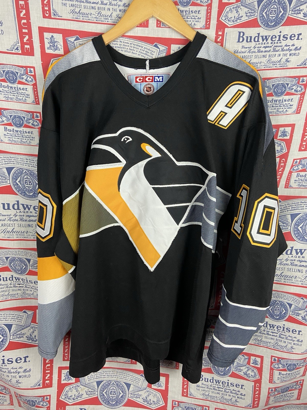 Vintage 90s Pittsburgh Penguins CCM Jersey Ron Francis 10 Robo Penguin XL Maska Vintage 90s Pittsburgh Penguins CCM Jersey Ron Francis 10 Robo Penguin XL Maska