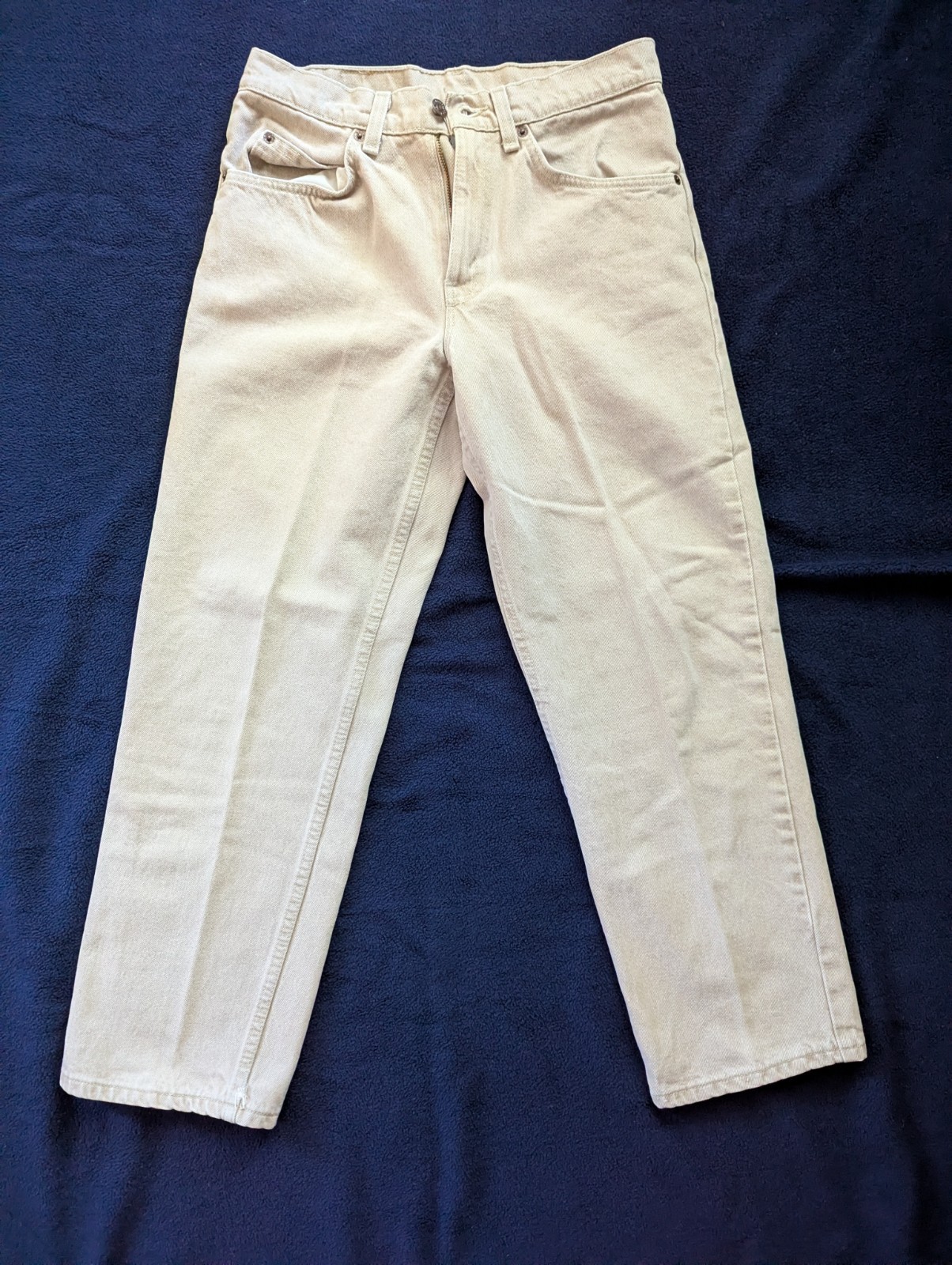 Levi\'s 562 Jeans VTG 1990s Beige Tan Student Size 29 x 28 Loose Fit Made in USA