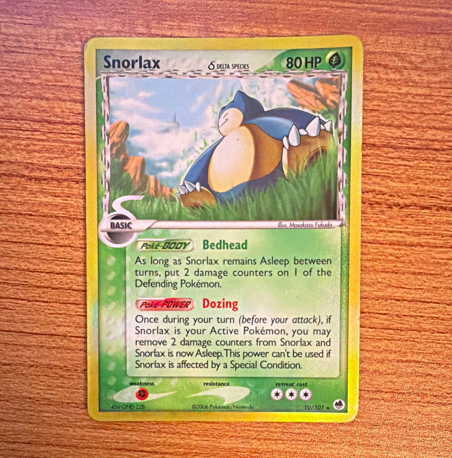 Pokemon Snorlax (Delta Species) 10/101 EX Dragon Frontiers Holo Rare Eng 2006