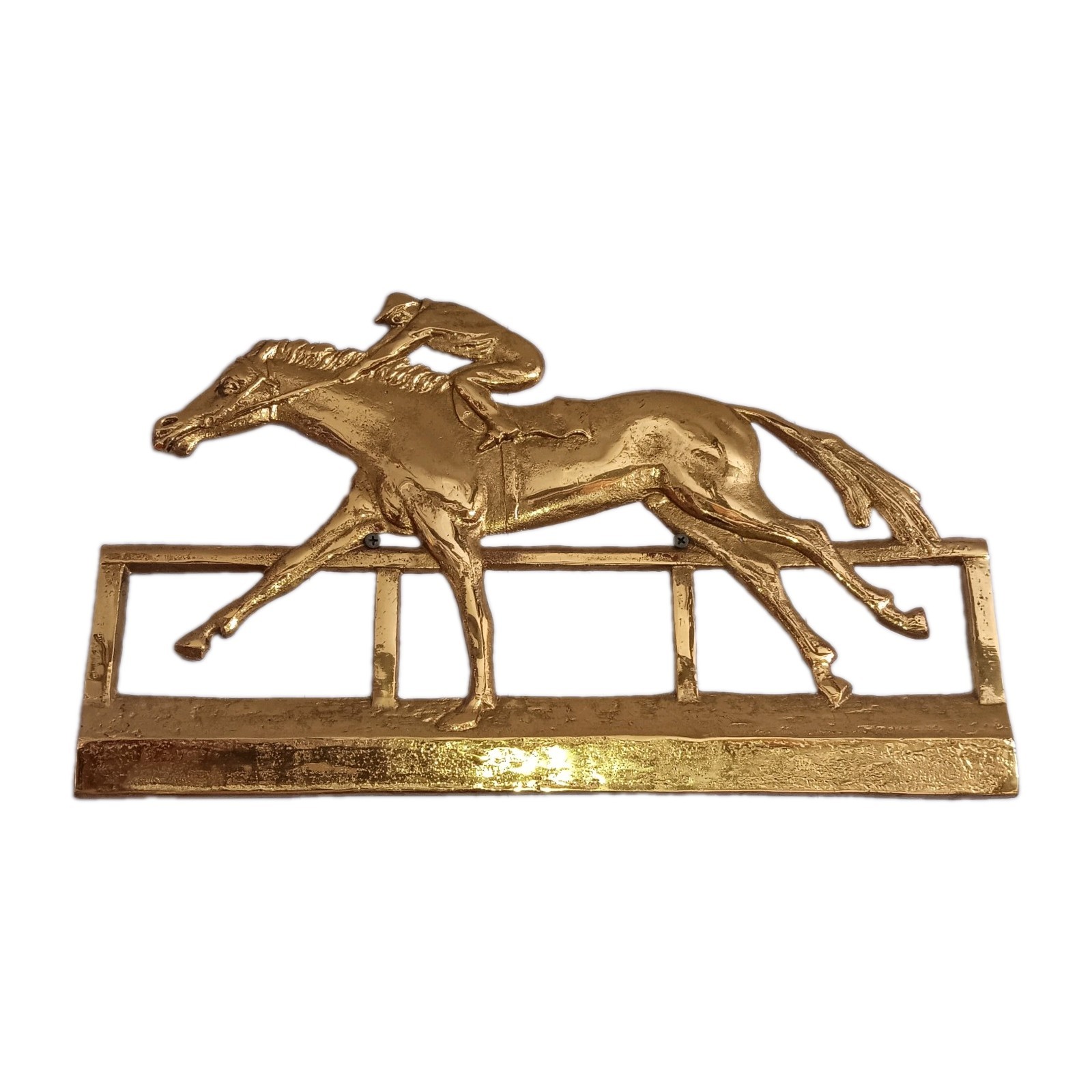 Antique BRASS Jockey HORSE RACING Derby Equestrian Relief Plaque Decor 18 Antique BRASS Jockey HORSE RACING Derby Equestrian Relief Plaque Decor 18
