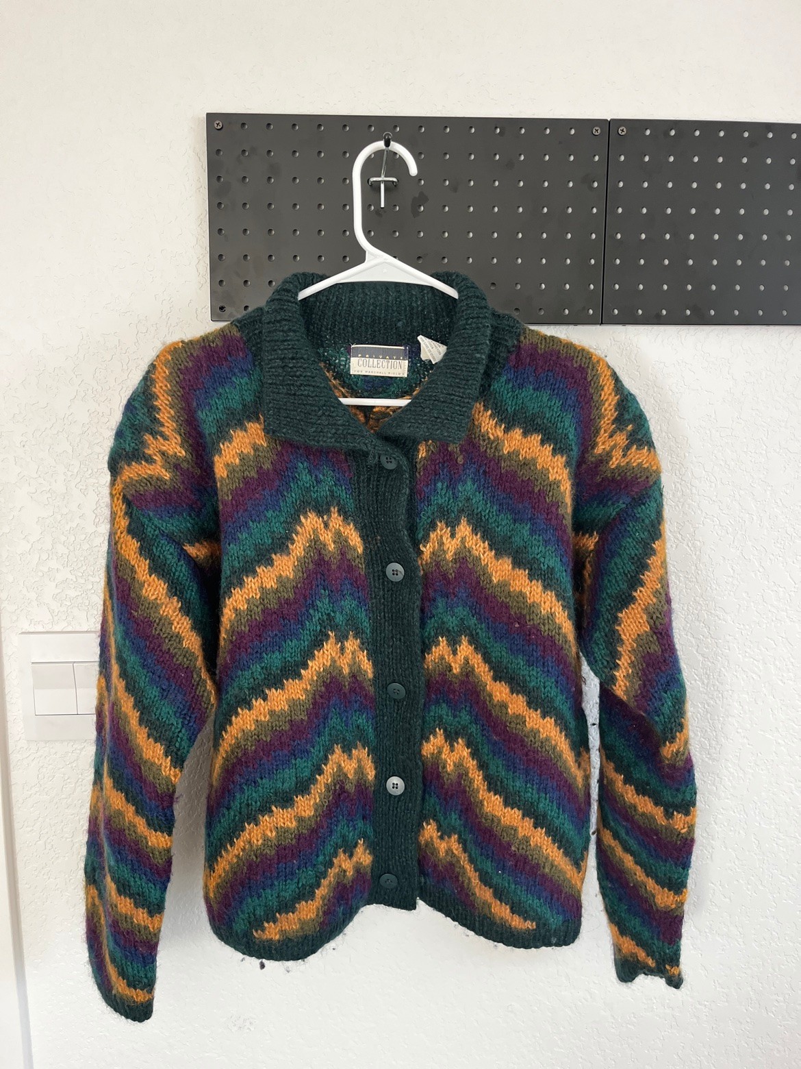 Vintage 80s 90s Hand-Loomed Mohair Cardigan Zigzag Marshall Field\'s Size M Vintage 80s 90s Hand-Loomed Mohair Cardigan Zigzag Marshall Field\'s Size M