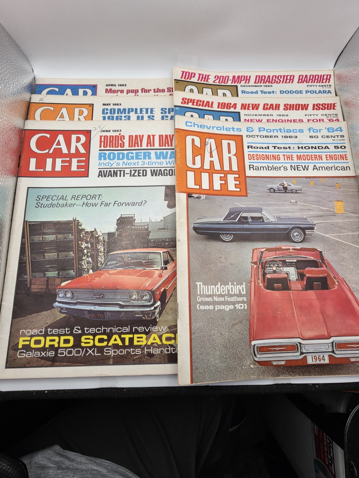 Vintage 1963 Car Life Magazine Lot of 6 April May June Oct Nov Dec Ford Chevy