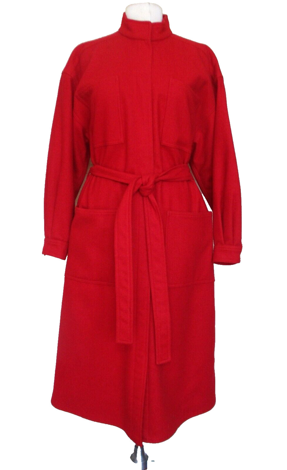 Vintage 1970s Vuokko Suomi Finland Red Wool Trench Coat M Women Vintage 1970s Vuokko Suomi Finland Red Wool Trench Coat M Women