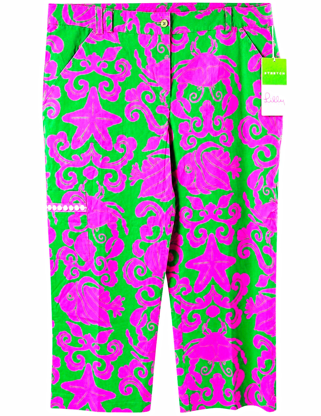 Vintage Lilly Pulitzer Putter Capri Pants Size 16 Where’s the Reef NWT Vintage Lilly Pulitzer Putter Capri Pants Size 16 Where’s the Reef NWT