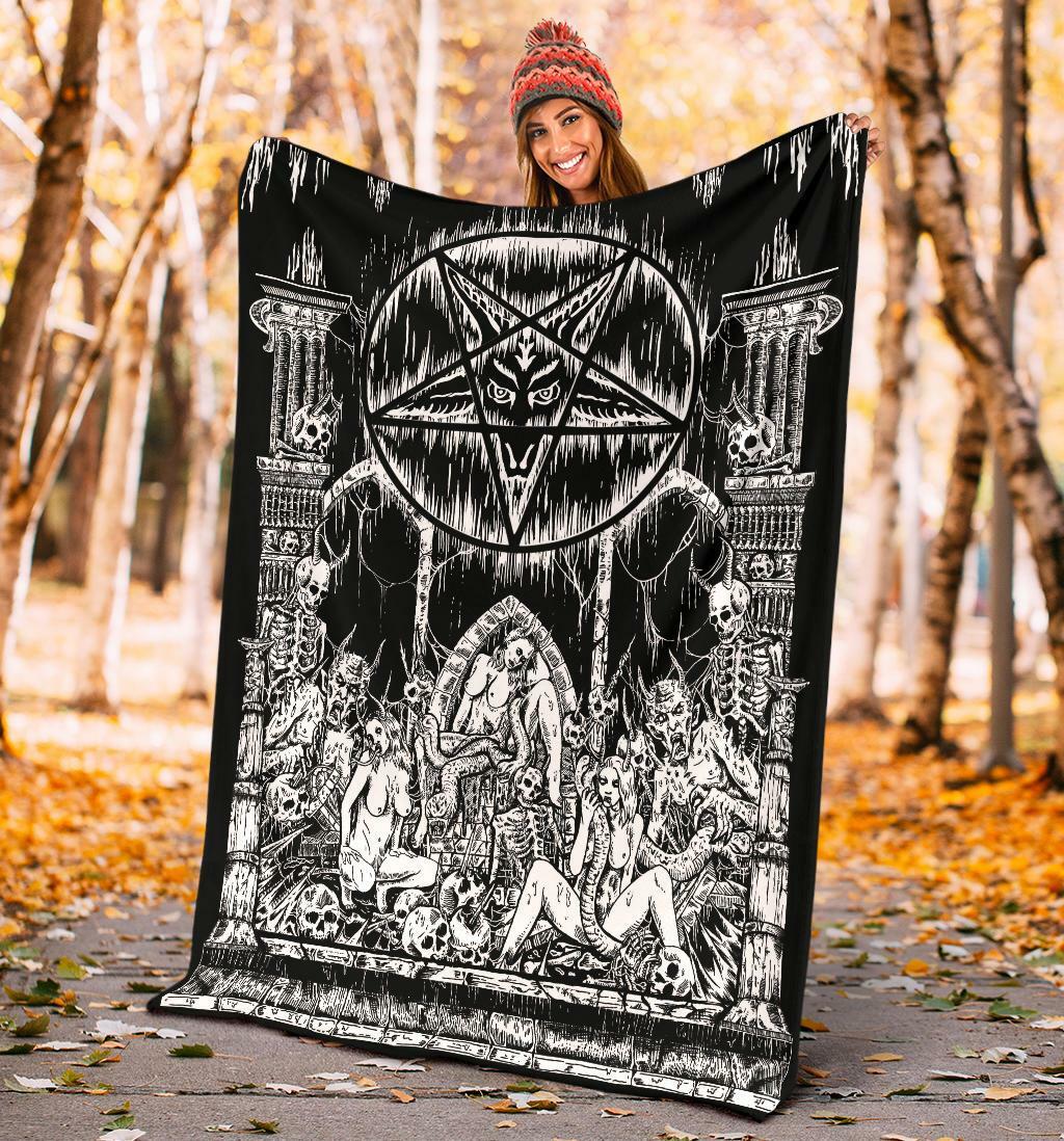 Skull Satanic Pentagram Demon Lust Shrine Blanket Skull Satanic Pentagram Demon Lust Shrine Blanket