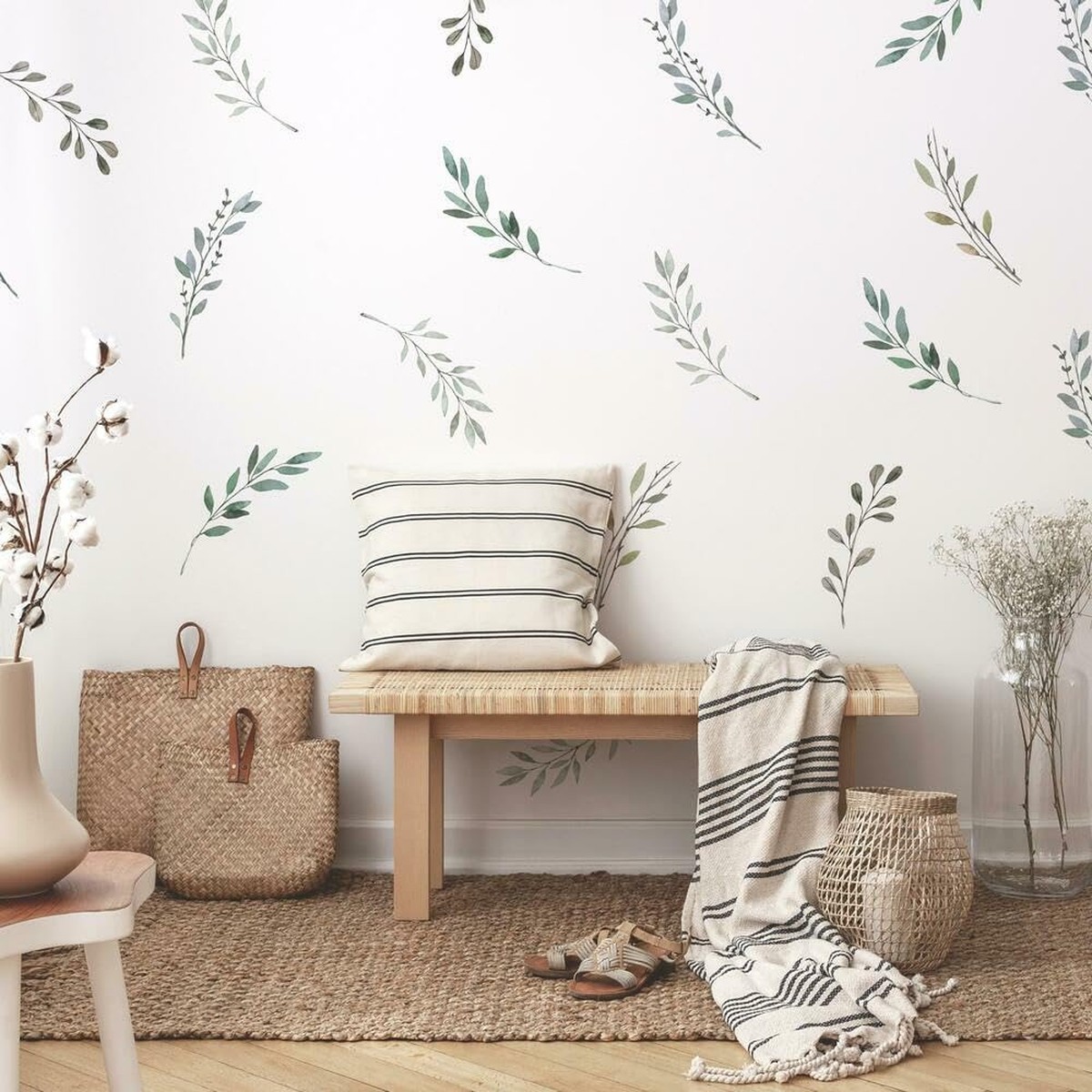 RoomMates RMK4581SCS Rustic Country Leaves Peel and Stick Wall Decals RoomMates RMK4581SCS Rustic Country Leaves Peel and Stick Wall Decals