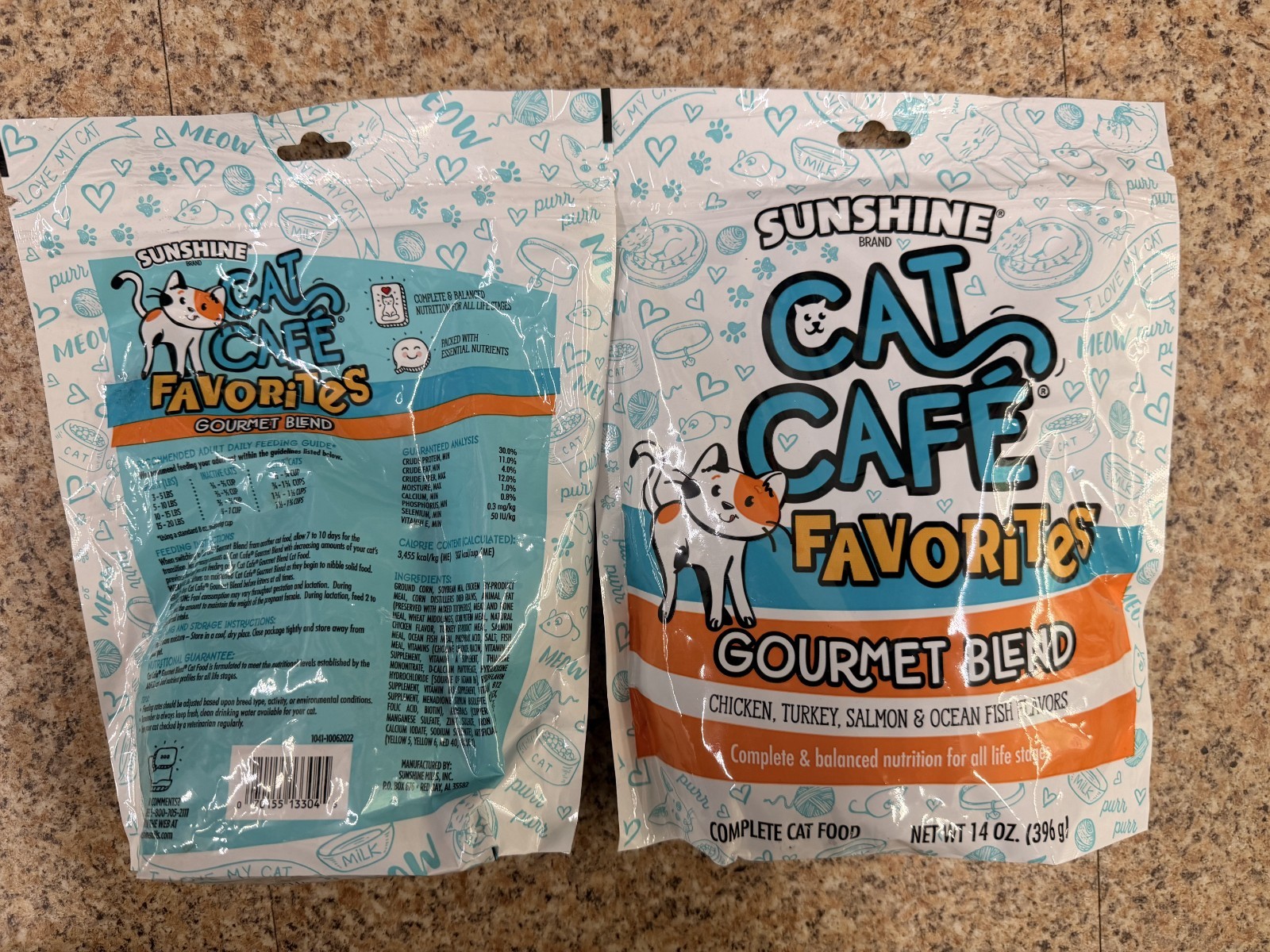 SunShine Cat Cafe Favorites Gourmet Blend Cat Food 14oz (LOT OF 25)