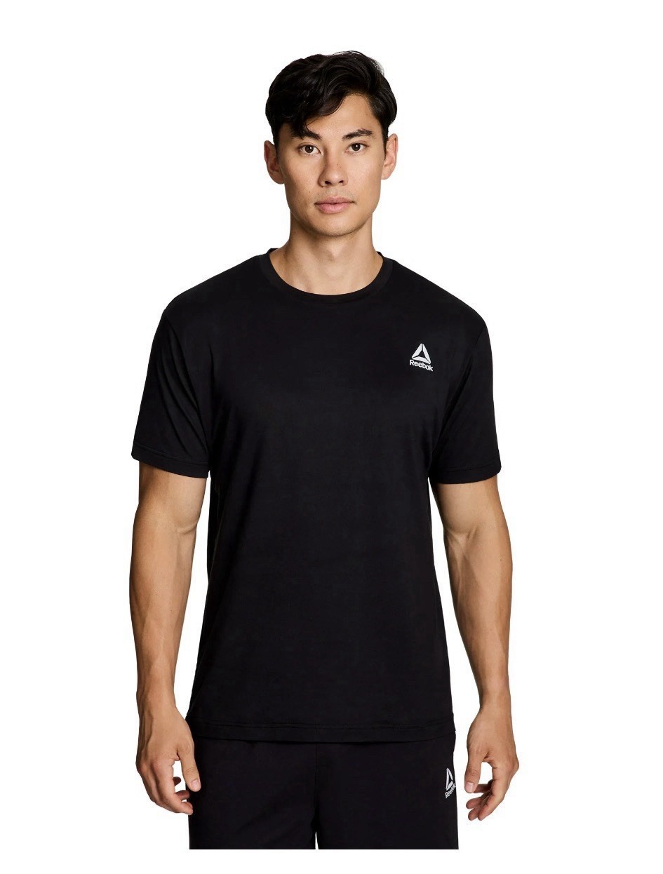 REEBOK Mens Delta Core Short Sleeve Tee Moisture Wicking Navy Sizes S, 2XL, 3XL