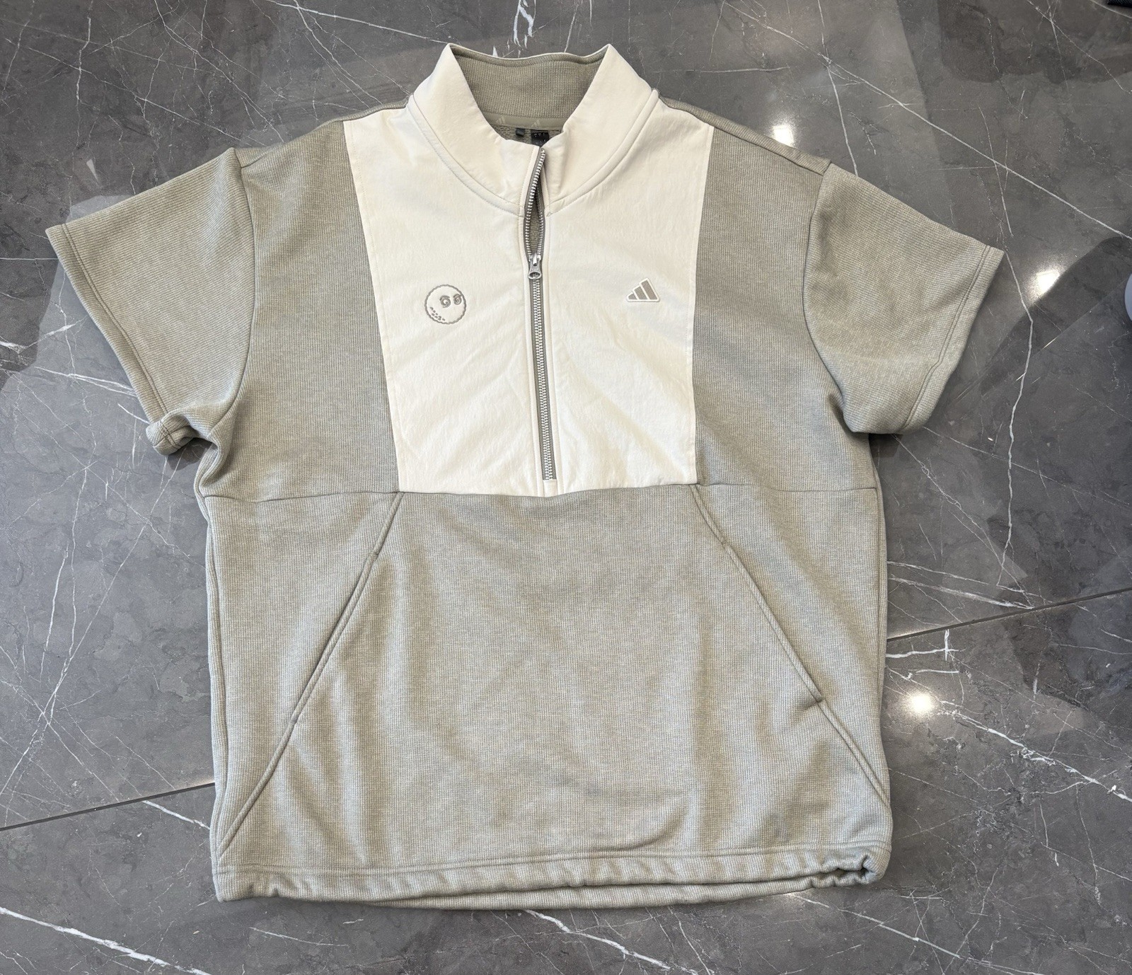Malbon Golf Adidas 1/2 Zip Short Sleeve Pullover Oliver Large RARE NWOT Malbon Golf Adidas 1/2 Zip Short Sleeve Pullover Oliver Large RARE NWOT