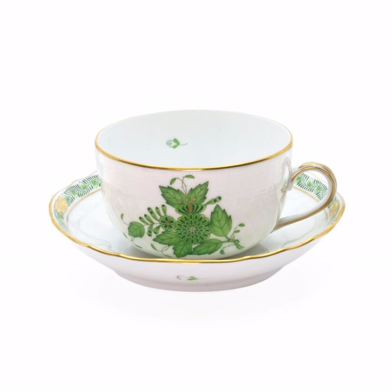 Herend - Tea Cups With Saucer Apponyi Green Herend - HEREND Porcelain