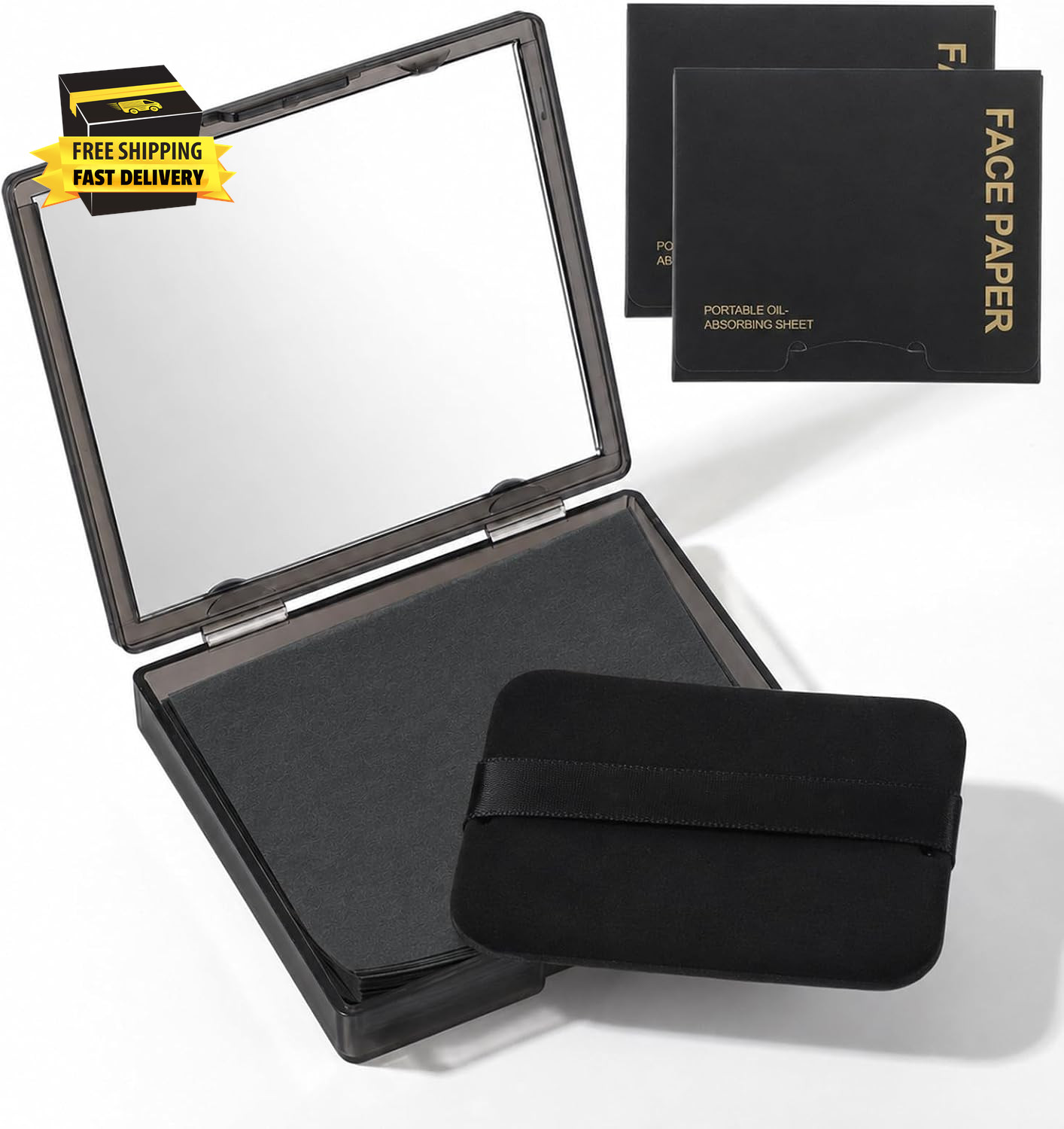 300 Sheets Oil Blotting Paper for Face with Mirror Puff & Refills, Controls Shin