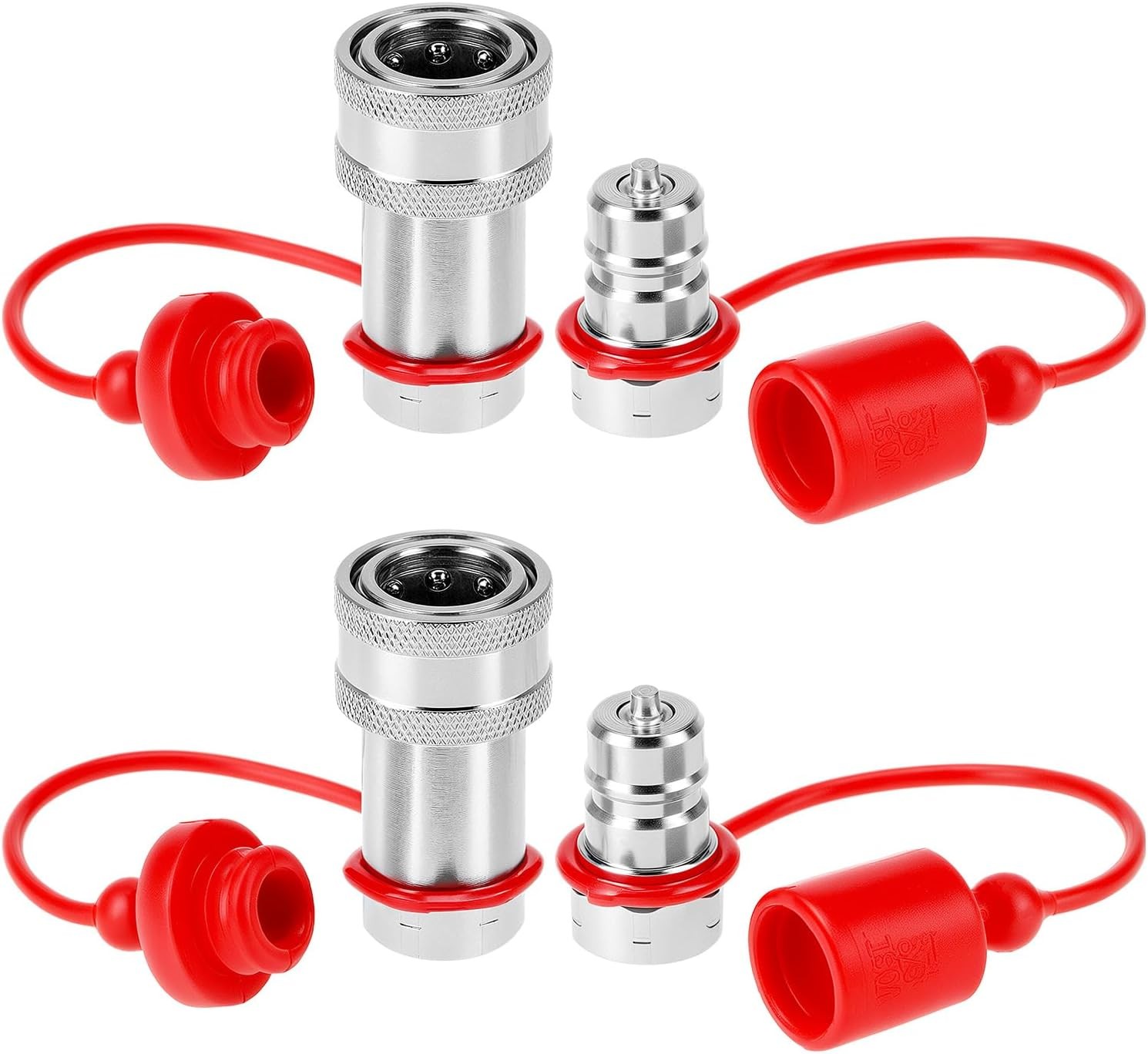 2 Pack 3/8� NPT Hydraulic Quick Connect Couplers 4000 PSI 3/8 Body Steel Set ISO 2 Pack 3/8� NPT Hydraulic Quick Connect Couplers 4000 PSI 3/8 Body Steel Set ISO