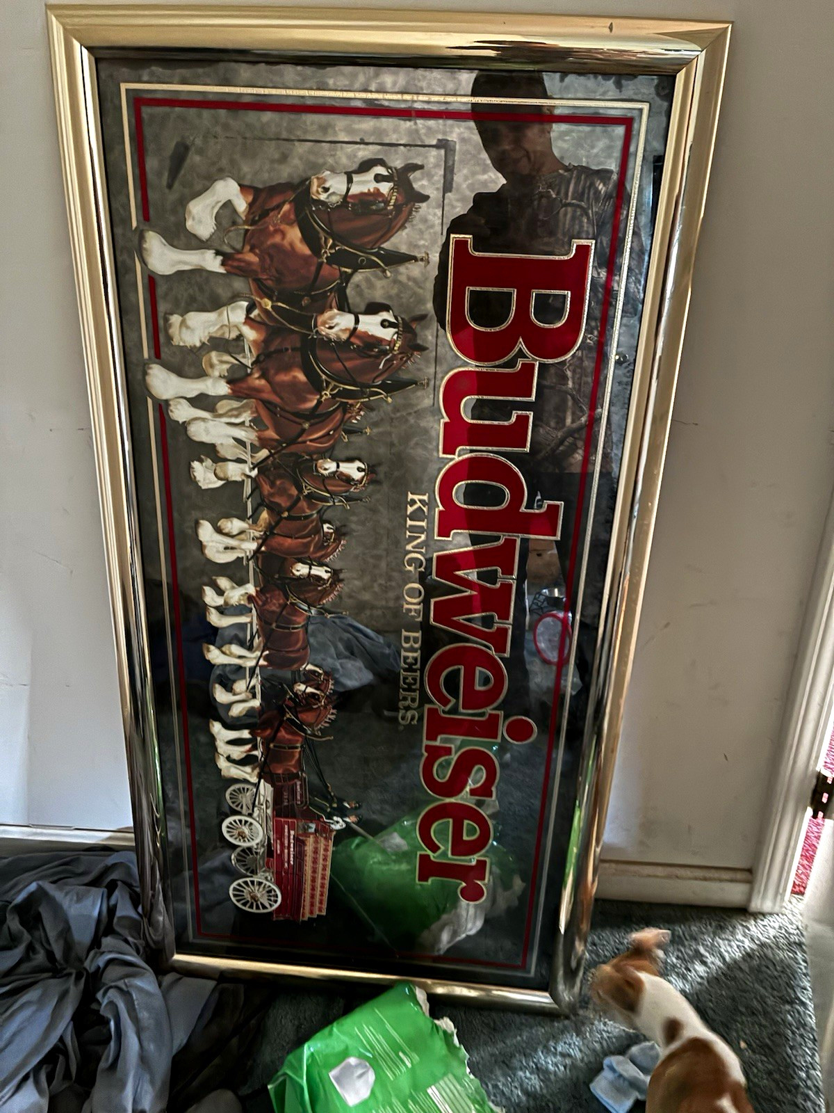 Budweiser King of Beers Clydesdales Framed Wall Mirror Breweriana Budweiser King of Beers Clydesdales Framed Wall Mirror Breweriana