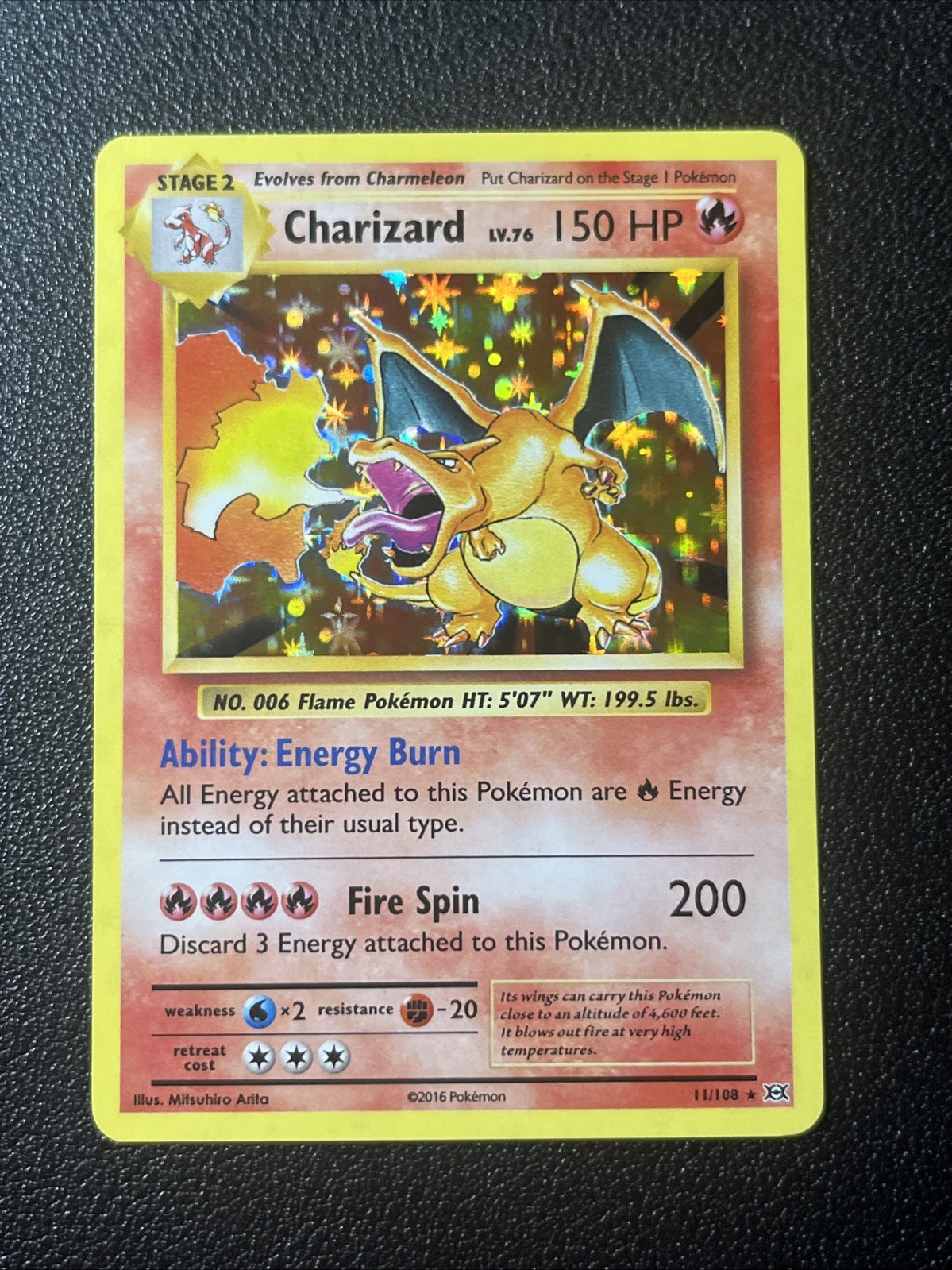 Pokemon Charizard 11/108 Evolutions Holo 150HP NM+ Pokemon Charizard 11/108 Evolutions Holo 150HP NM+