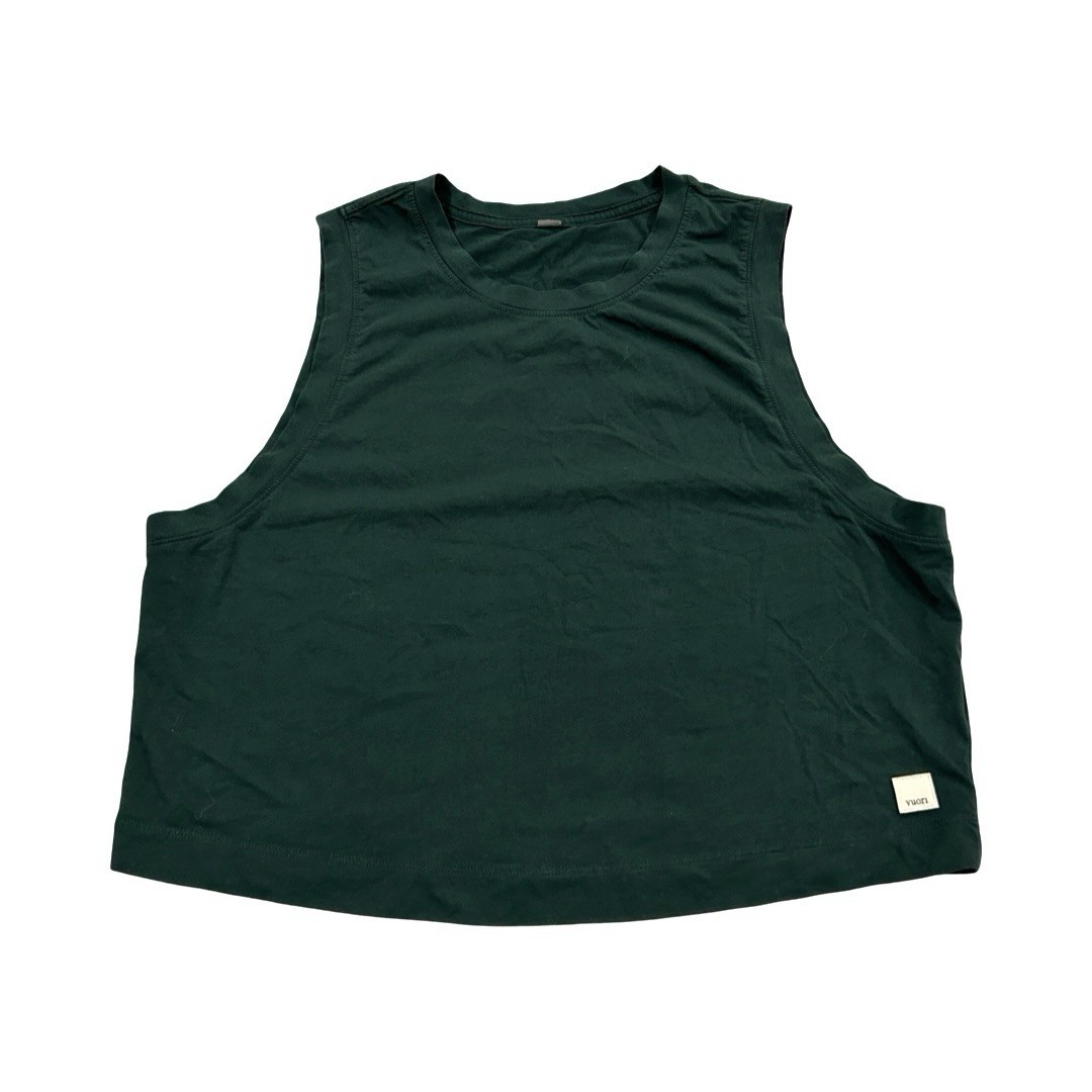 Vuori Feather Crop Tank Top Womens Size S Forest Green VW1119 Vuori Feather Crop Tank Top Womens Size S Forest Green VW1119