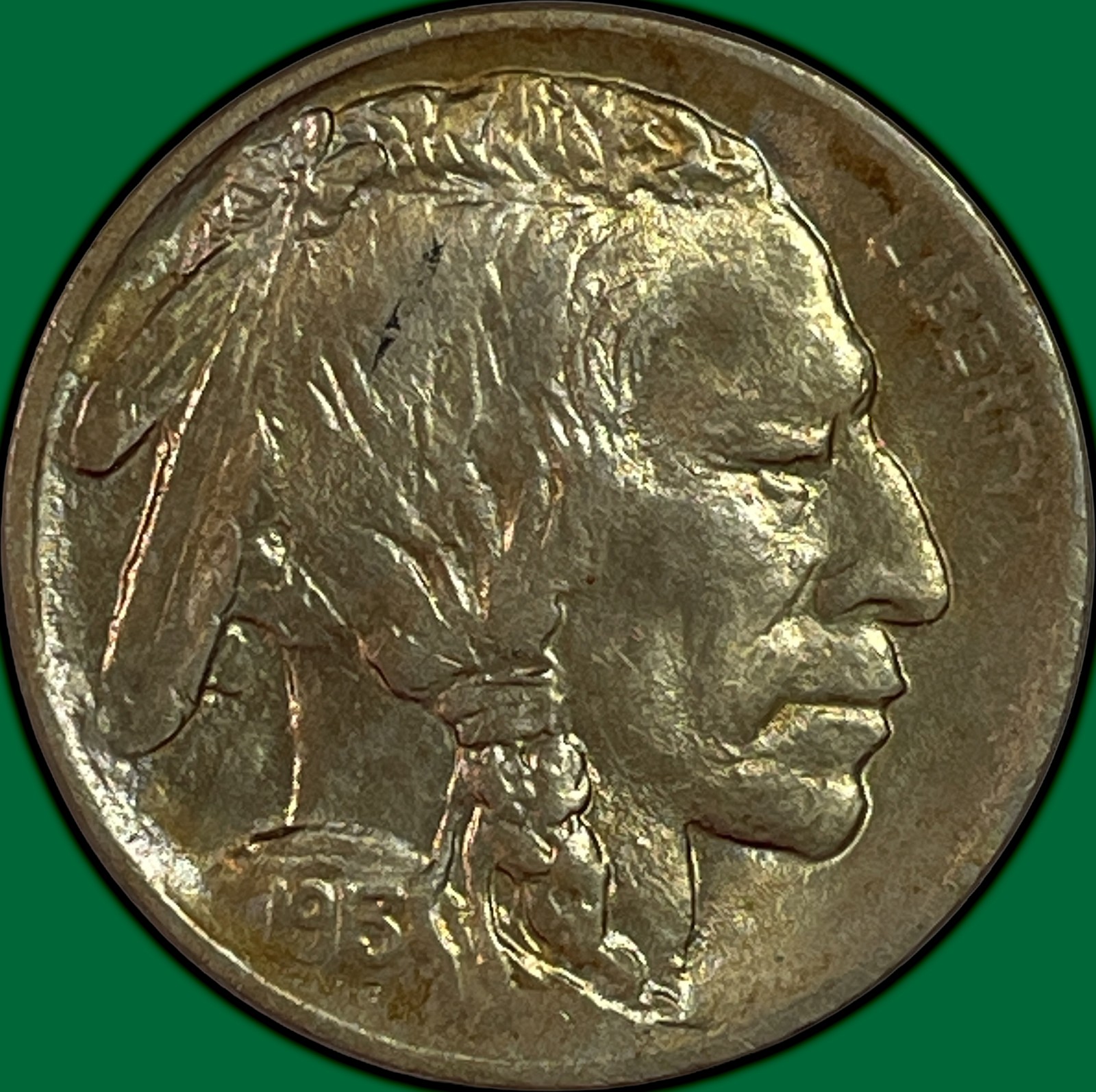 1913 Type 1 Raised Ground Buffalo Nickel Brilliant Uncirculated BU Coin #48993