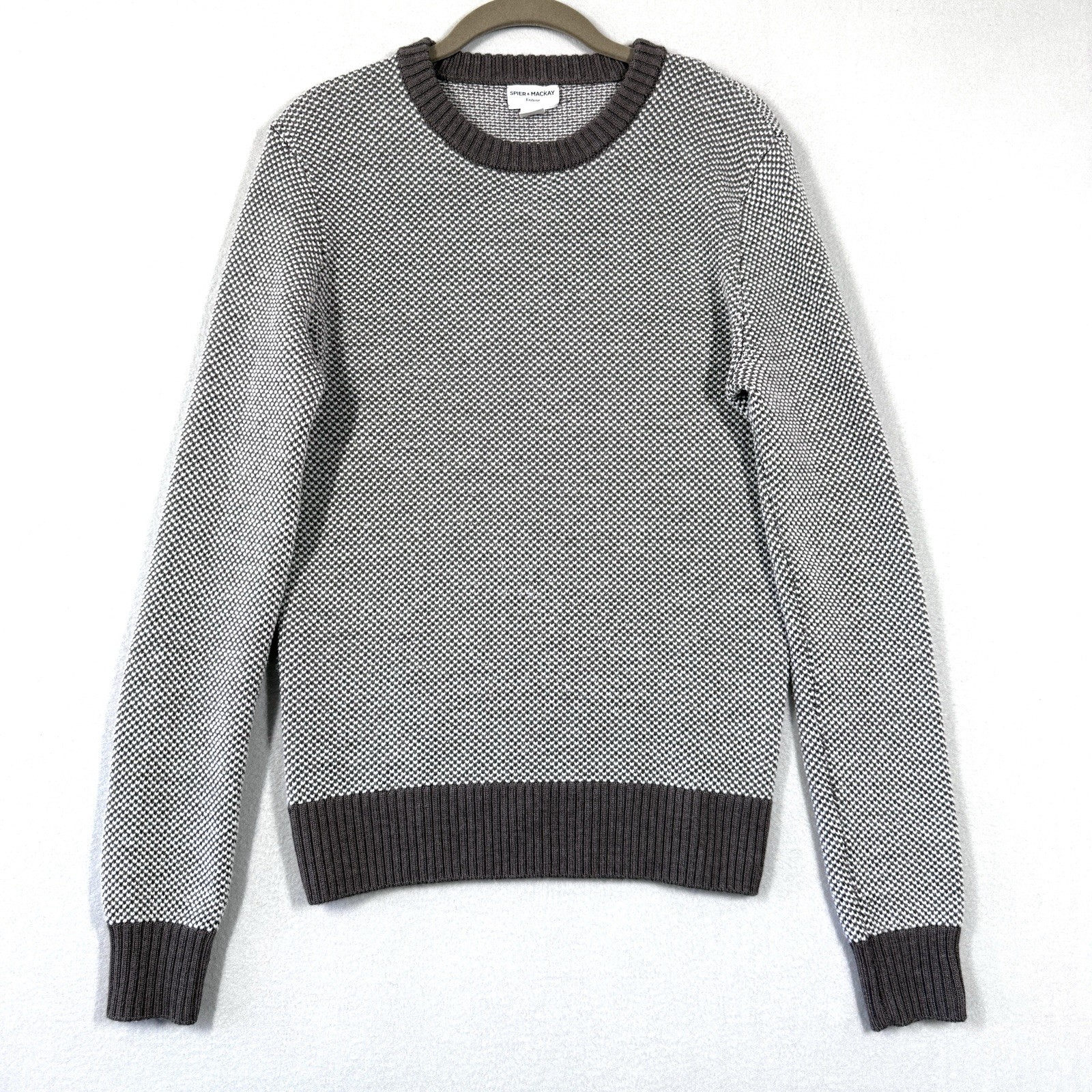 Spier and Mackay Sweater Mens Small 100% Merino Wool Pullover Brown Birdseye Spier and Mackay Sweater Mens Small 100% Merino Wool Pullover Brown Birdseye