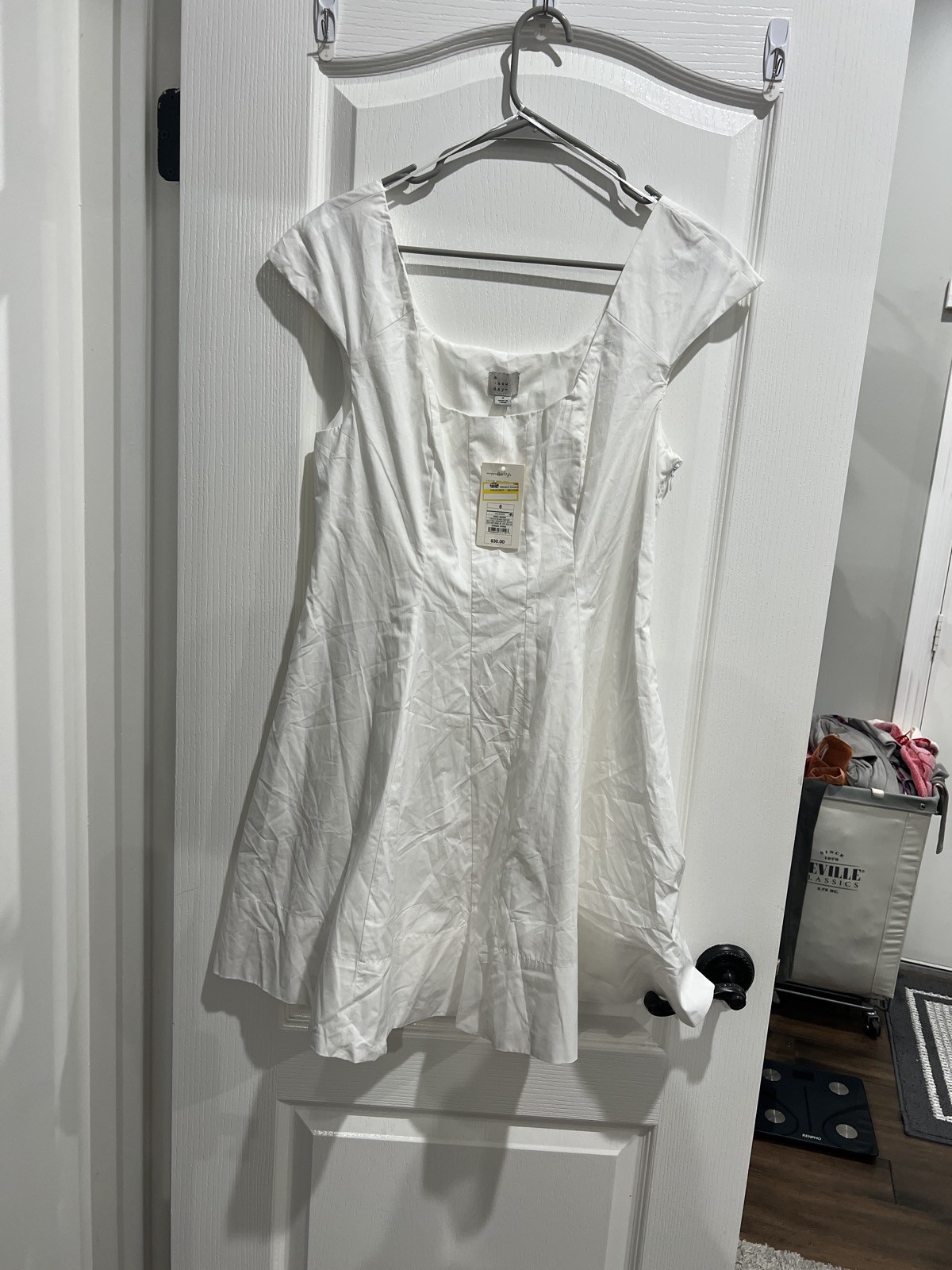 A New Day White Square Neck Fit & Flare Mini Dress Size 6 NWT A New Day White Square Neck Fit & Flare Mini Dress Size 6 NWT
