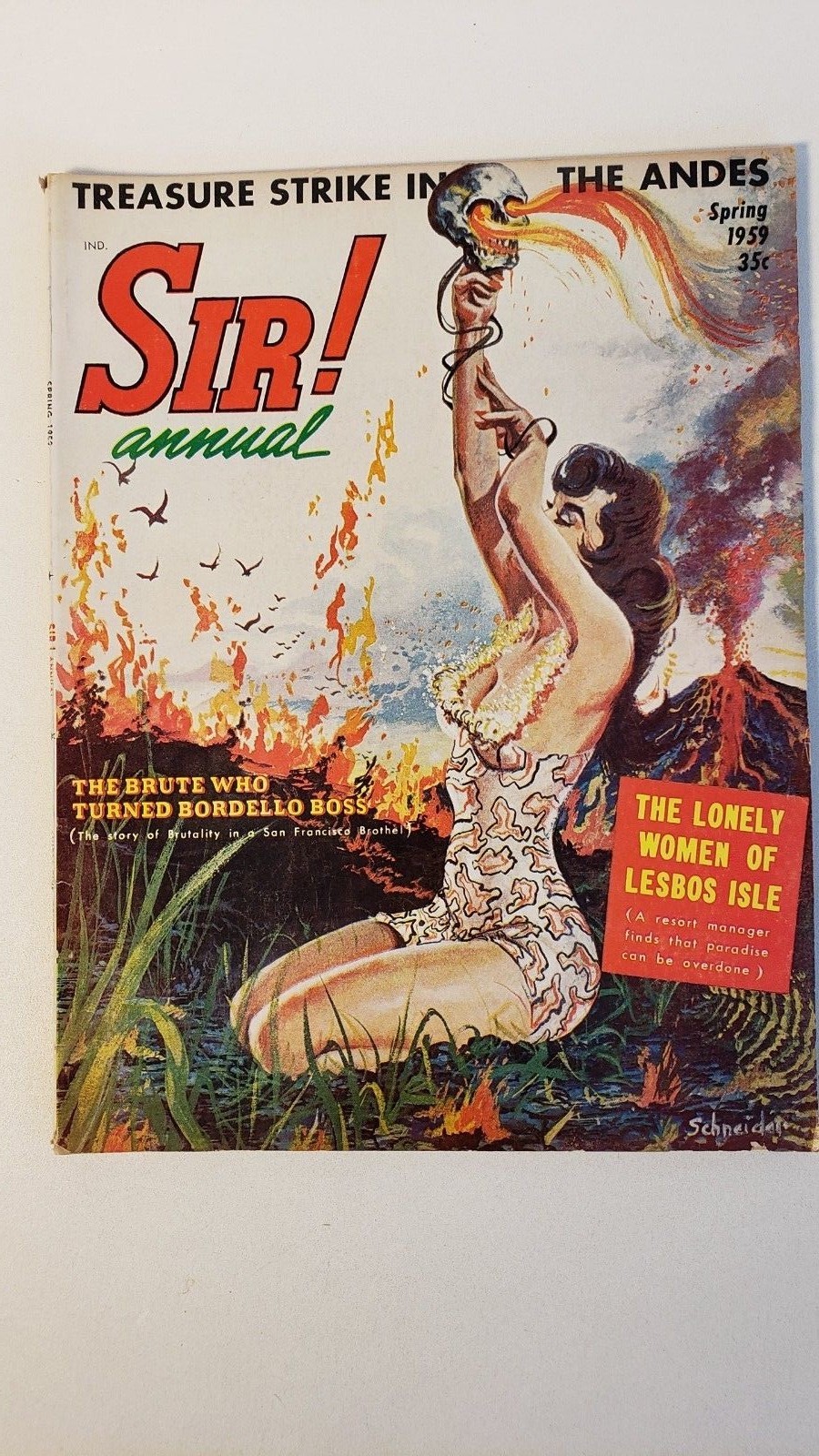 \'SIR  ANNUAL\' MEN\'S MAGAZINE SPRING 1959 BORDELLO BOSS LONELY LESBOS ISLE WOMEN