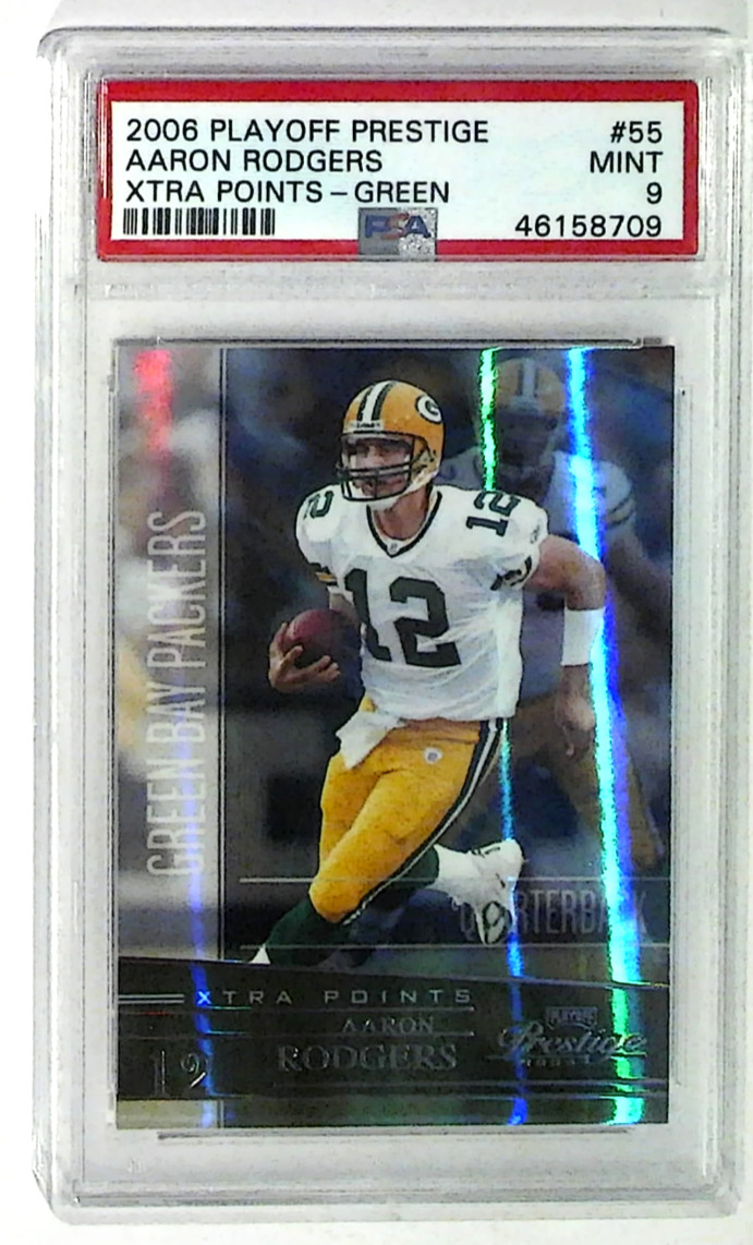 2006 Playoff Prestige Aaron Rodgers Xtra Points Green /50 Packers PSA 9 2006 Playoff Prestige Aaron Rodgers Xtra Points Green /50 Packers PSA 9