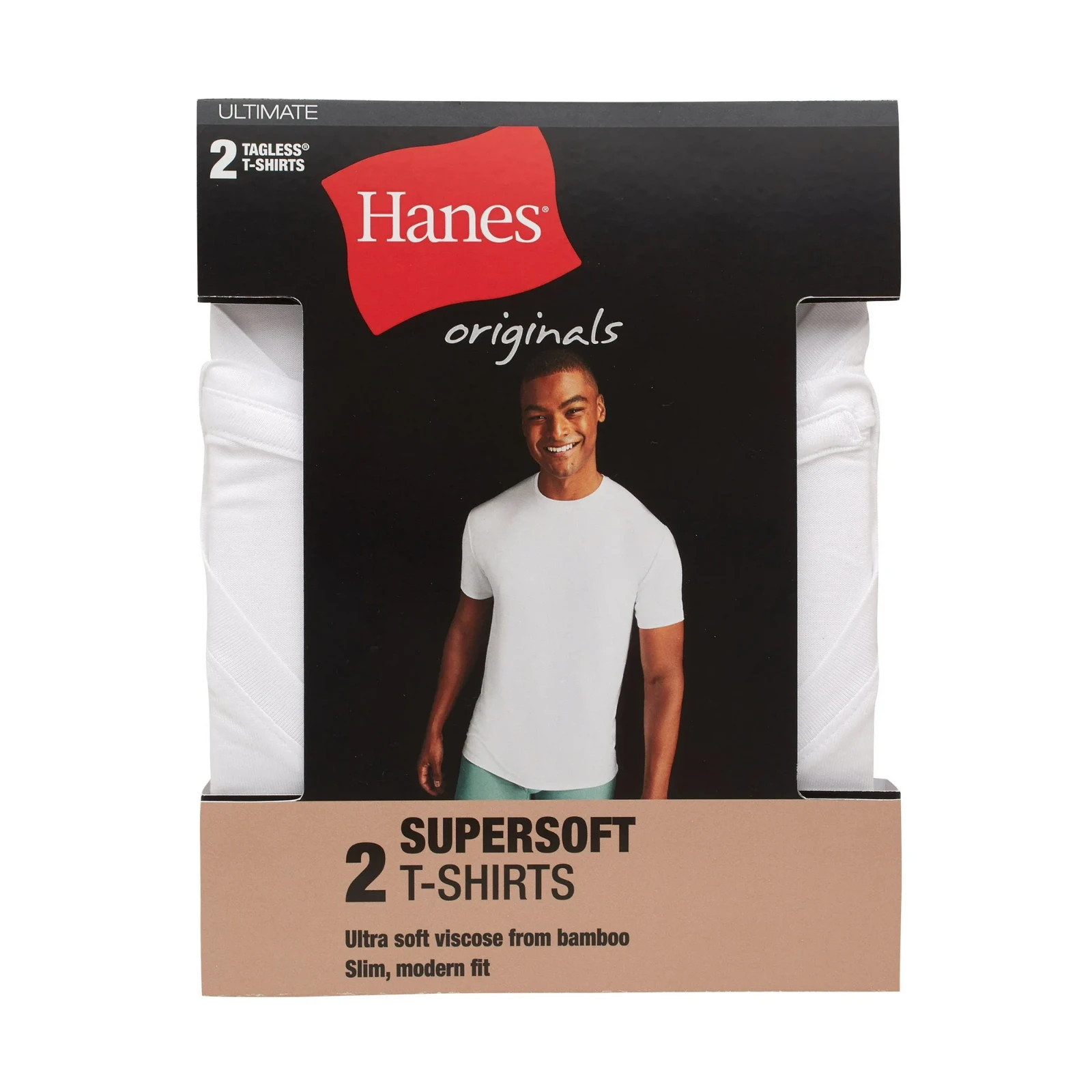 Hanes Originals Ultimate Men\'s SuperSoft Crewneck Undershirt White 2-Pack Hanes Originals Ultimate Men\'s SuperSoft Crewneck Undershirt White 2-Pack