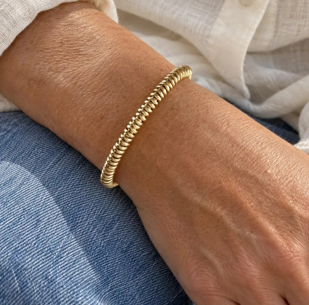 Gold Filled Heishi Bracelet | 4mm Organic Smooth Beads | Gold Beaded Bracelet Gold Filled Heishi Bracelet | 4mm Organic Smooth Beads | Gold Beaded Bracelet