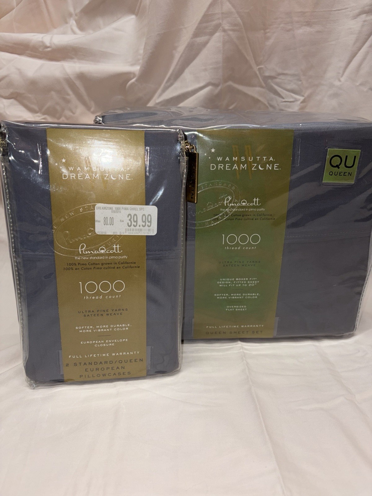 BNWT VERY RARE 1000 THREAD COUNT WAMSUTTA DREAM ZONE QUEEN SIZE SHEET SET BUNDLE