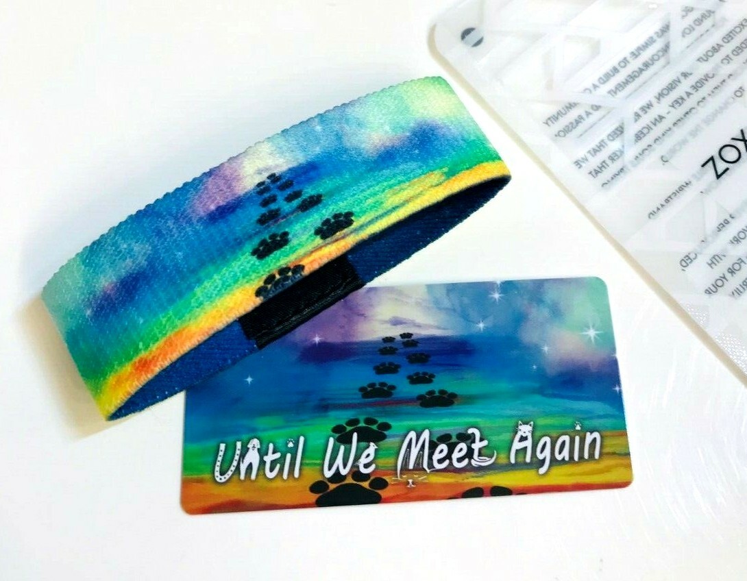 ZOX **UNTIL WE MEET AGAIN** Silver Strap small NIP Wristband w/Card 
