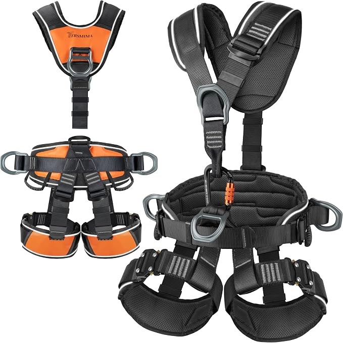 TRSMIMA Full Body Safety Harness for Climbing, Roofing & Tree Work TRSMIMA Full Body Safety Harness for Climbing, Roofing & Tree Work