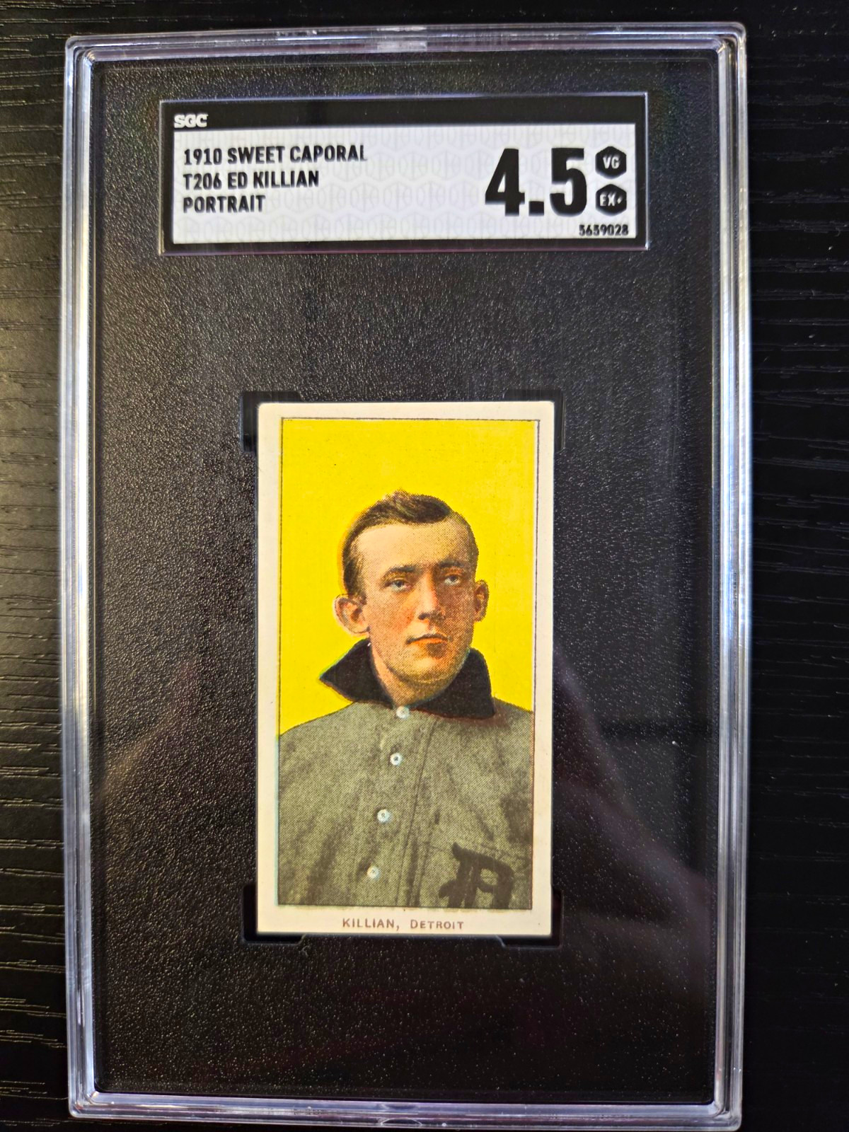 1910 T206 Ed Killian Portrait Sweet Caporal 350 SGC 4.5 VG-EX+ Detroit Tigers
