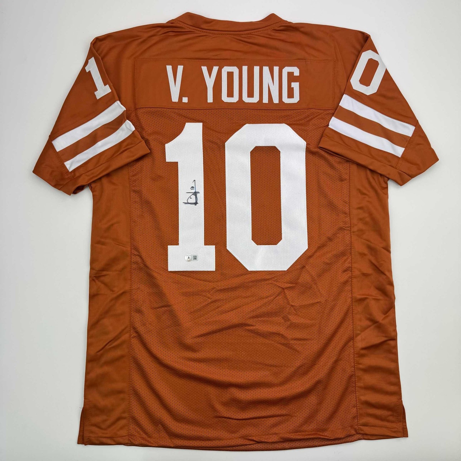 Autographed/Signed VINCE YOUNG Texas Orange College Jersey JSA COA Auto Autographed/Signed VINCE YOUNG Texas Orange College Jersey JSA COA Auto