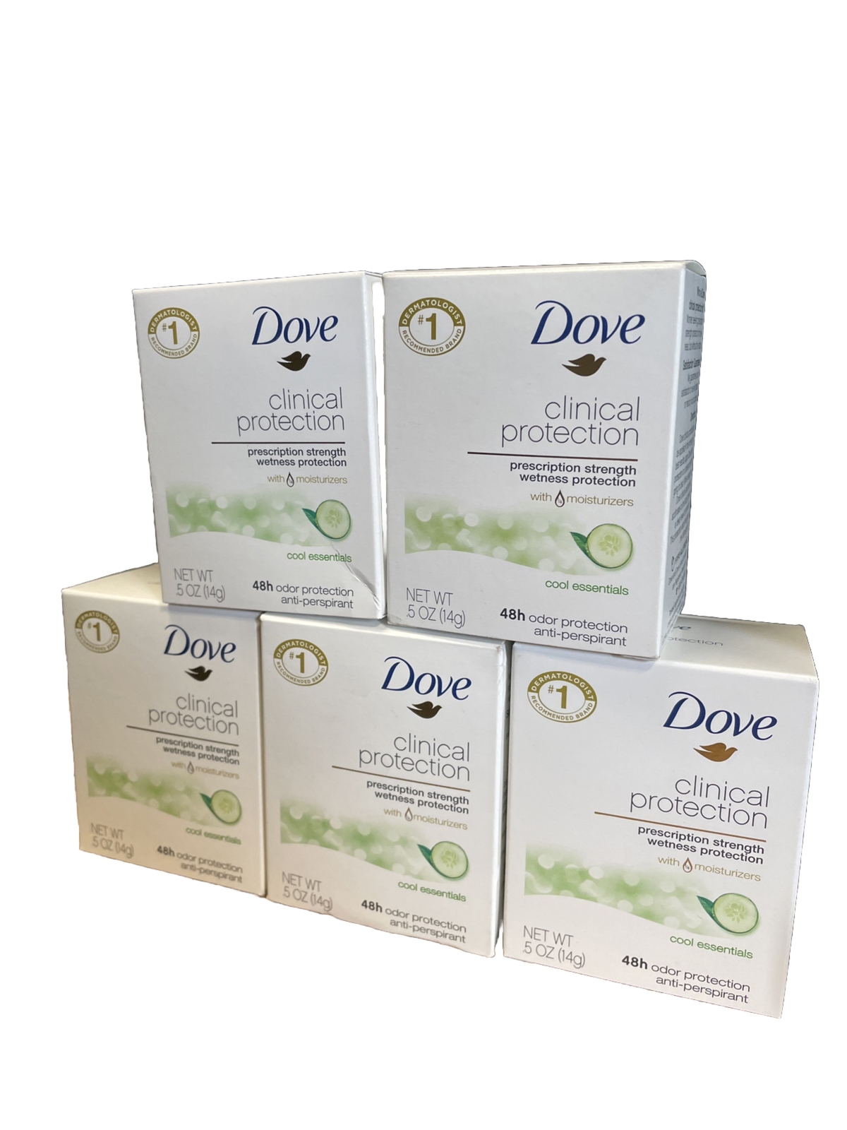 Dove Clinical Protection Cool Essentials Cucumber &Green Tea Scent .5oz Packed 6 Dove Clinical Protection Cool Essentials Cucumber &Green Tea Scent .5oz Packed 6