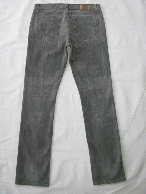 Paige PPD Mens Drexel Skinny Jeans Size 34 x 33 Gray Distressed+Stretch USA Made