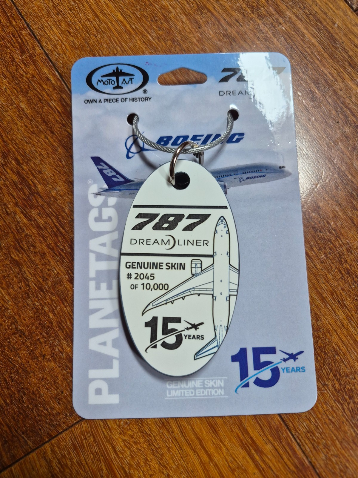 Boeing 787-8 Dreamliner House Test Flight #ZA004 Aluminum Jet Plane Skin Bag Tag Boeing 787-8 Dreamliner House Test Flight #ZA004 Aluminum Jet Plane Skin Bag Tag