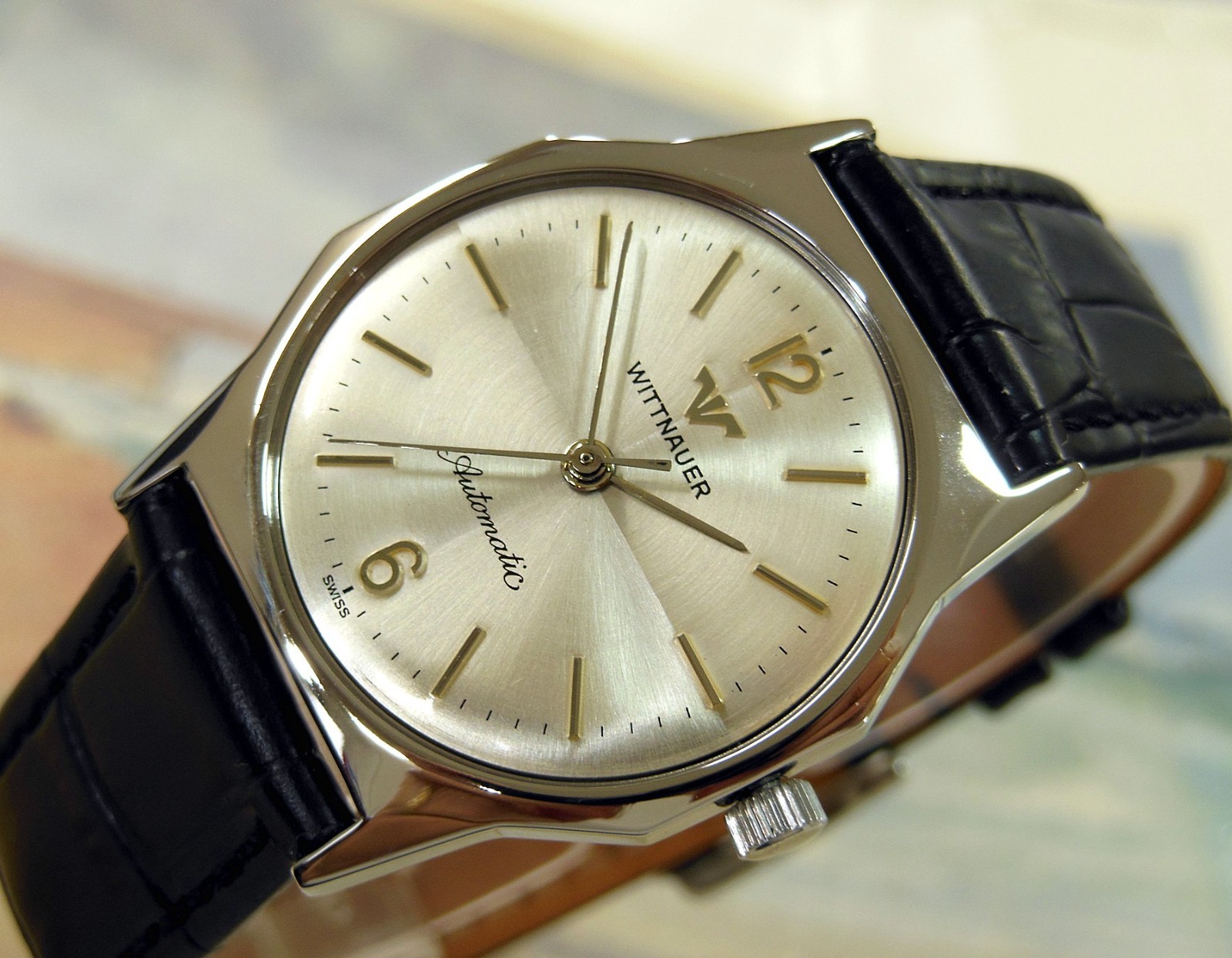 1960\'s Vintage WITTNAUER  Automatic,  Stunning SILVER Dial, Serviced, Warranty
