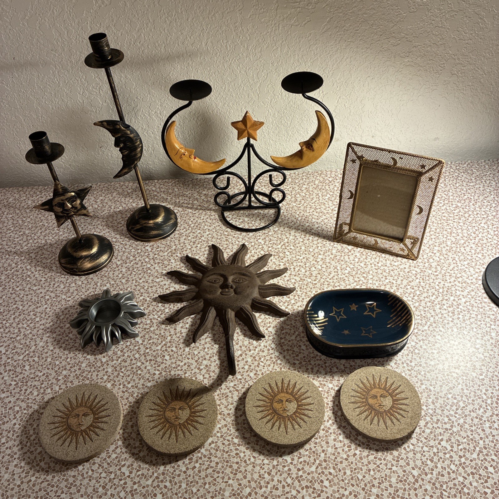 Huge Vintage Stars Moon Sun Lot Celestial Frame Bathroom Decor Candlesticks Huge Vintage Stars Moon Sun Lot Celestial Frame Bathroom Decor Candlesticks