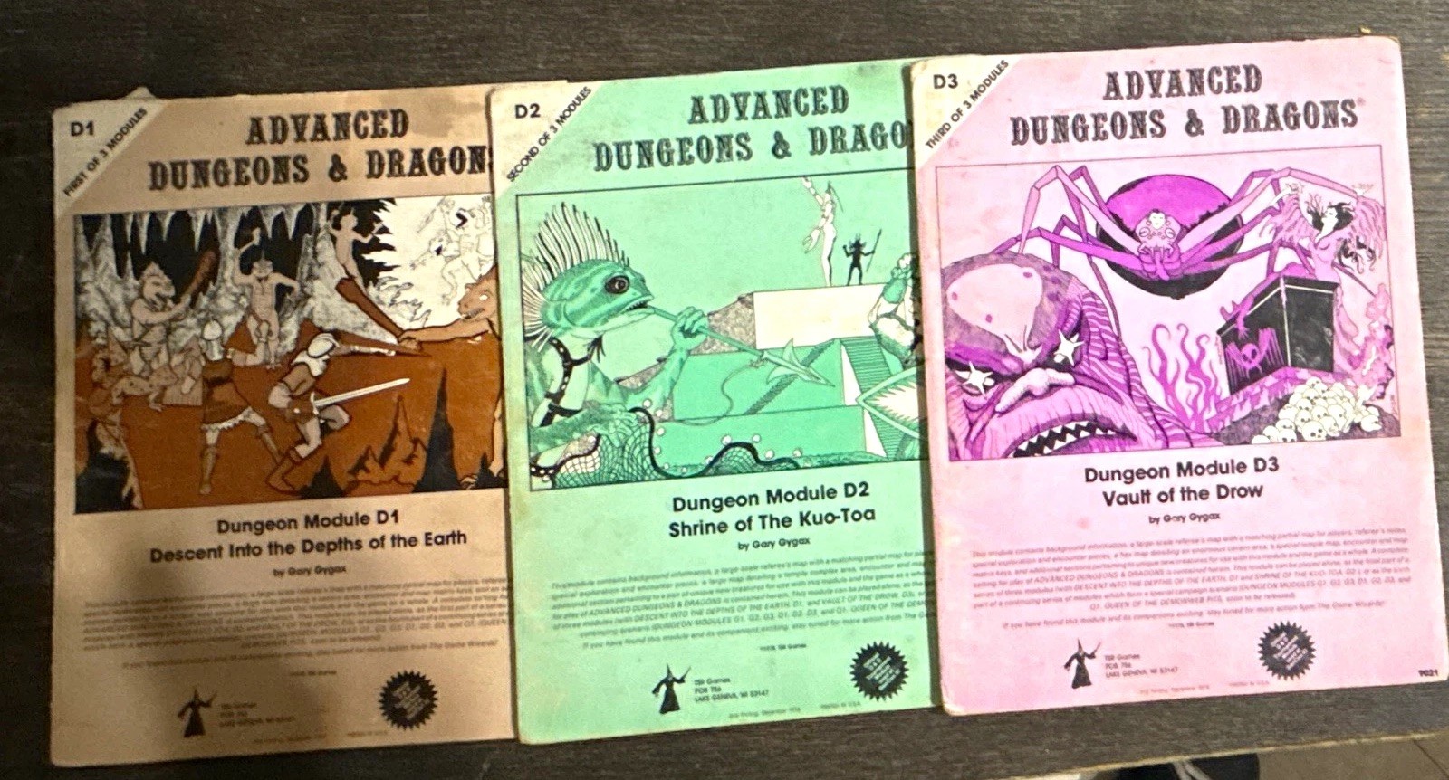 TSR Games Advanced Dungeons & Dragons D1-D3 Modules 1978 MPN 9021 TSR Games Advanced Dungeons & Dragons D1-D3 Modules 1978 MPN 9021