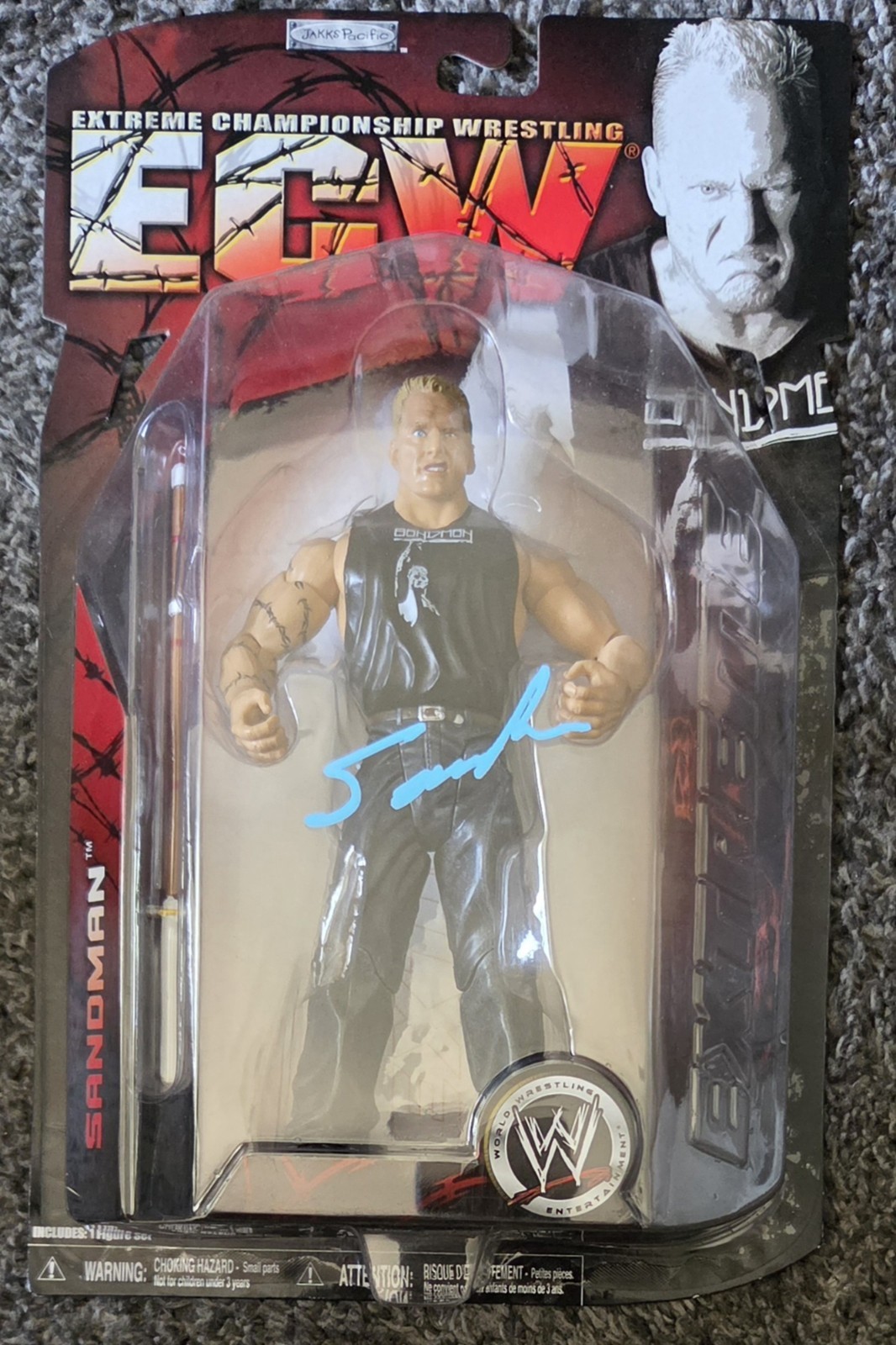 2007 Jakks Pacific WWE Sandman ECW Series 1 Figure W/ Kendo Stick At Show 2007 Jakks Pacific WWE Sandman ECW Series 1 Figure W/ Kendo Stick At Show