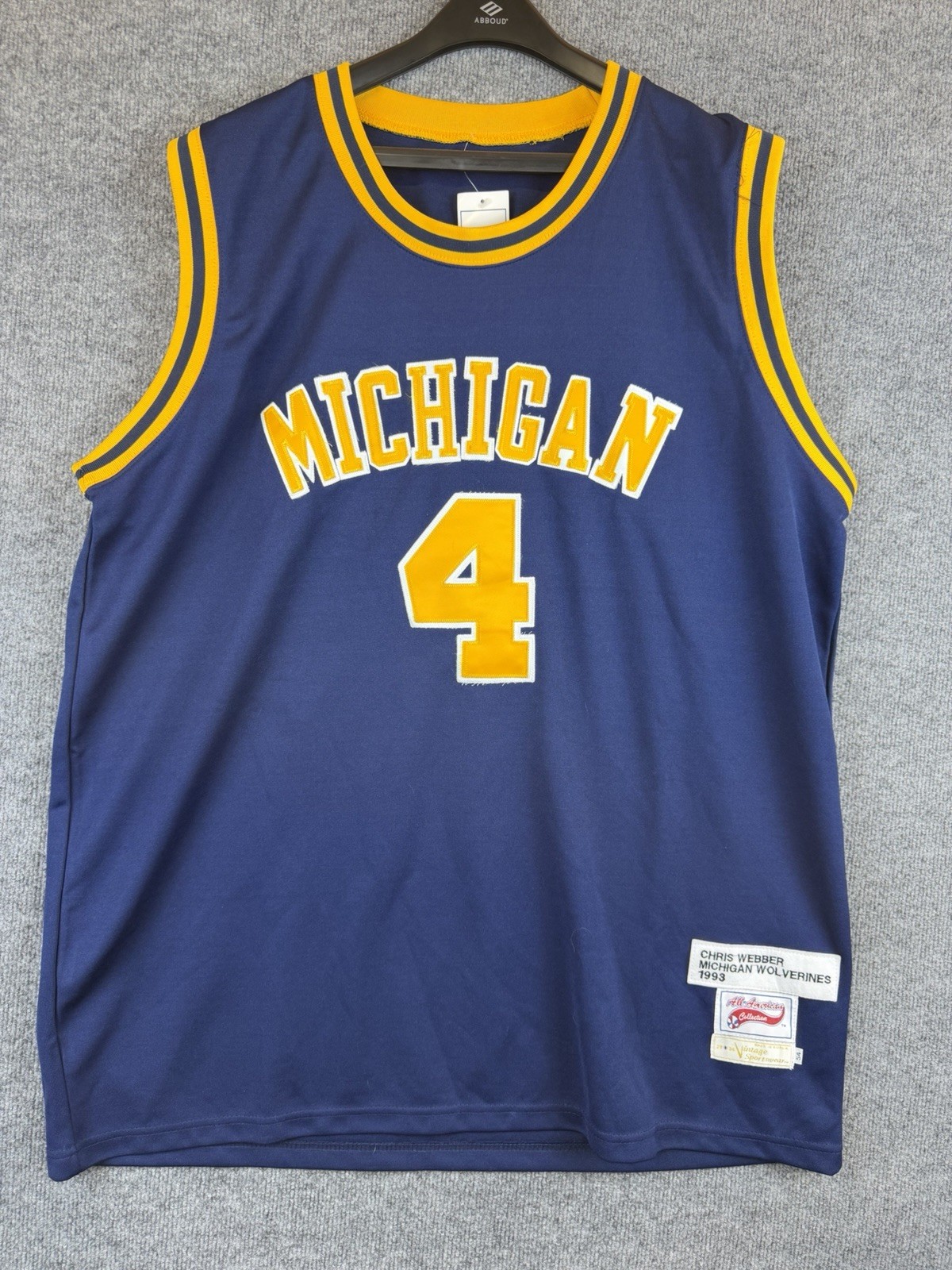 VTG Chris Webber Michigan Wolverines 1992 True School Retro Jersey #4 Sz 54 2XL VTG Chris Webber Michigan Wolverines 1992 True School Retro Jersey #4 Sz 54 2XL