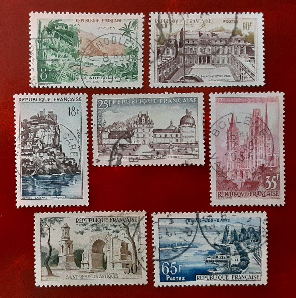 FRANCE 1957 Used Tourism Landscapes Yt 1125-31 Mi 1160-6 Scott 850-6 VFXF 3329-1