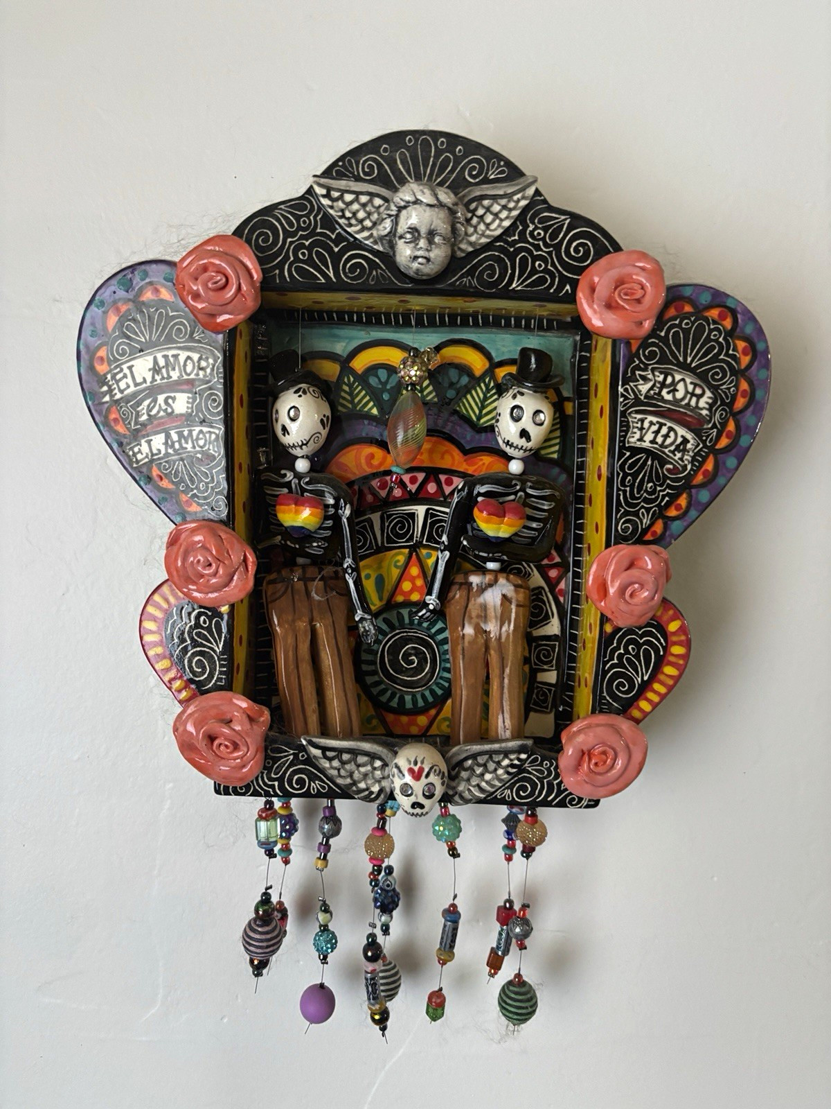 Michelle Cuevas-Talavera-Mexican Day of the Dead - Retablo -‘Novios’