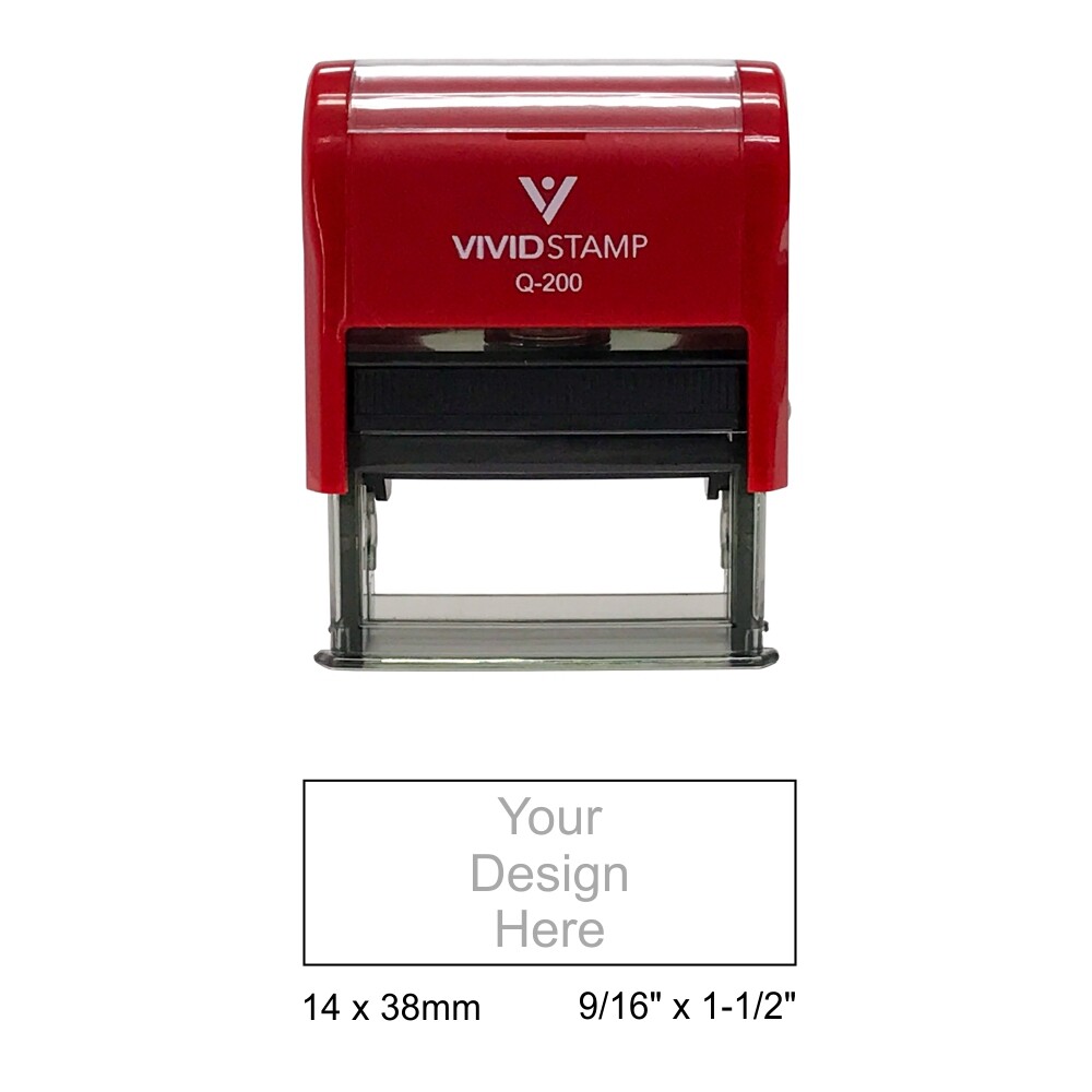 Vivid Stamp Q-200 Customizable Self-Inking Stamp - Red Body Vivid Stamp Q-200 Customizable Self-Inking Stamp - Red Body