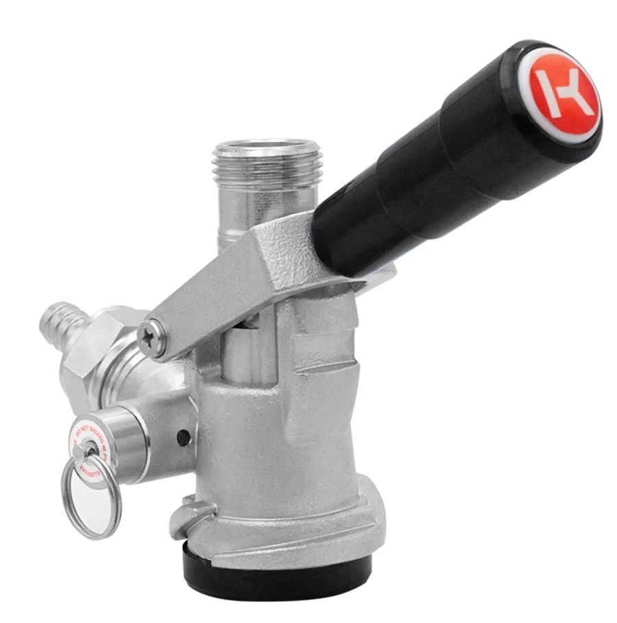 Kegco D Standard Keg Tap Coupler - Black Lever Handle
